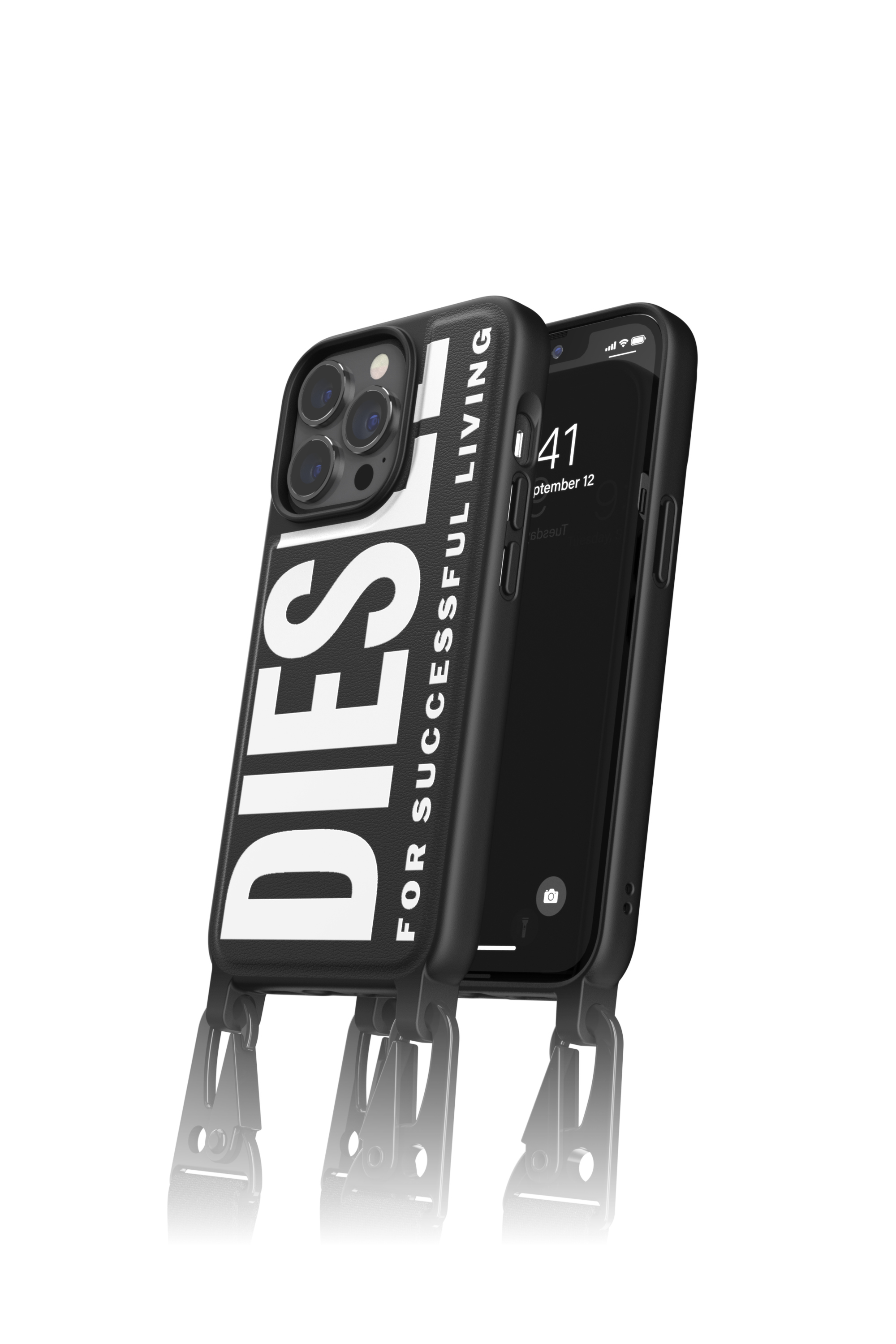 Diesel - 47169 NECKLACE CASE, &Eacute;tui &agrave; collier pour iPhone 13/13 Pro Mixte in Noir - 1
