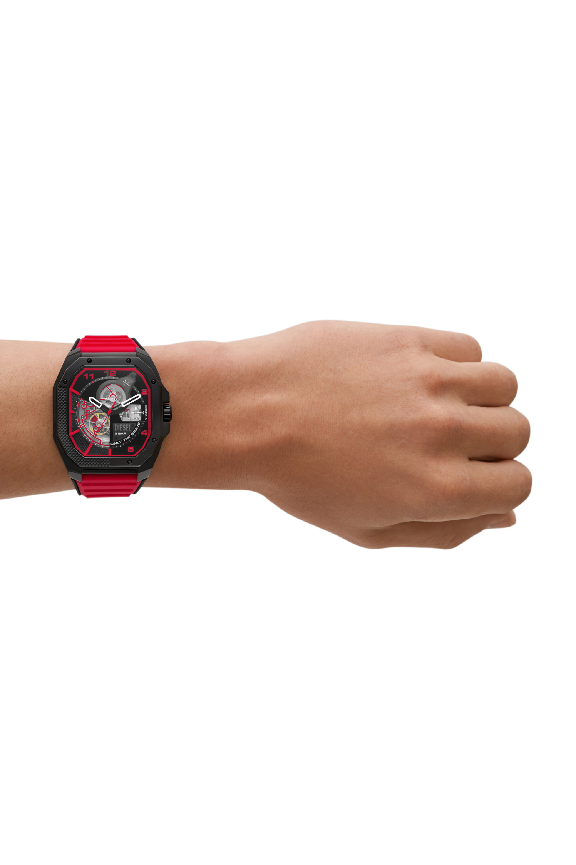 Diesel - DZ7469, Montre Flayed en silicone Homme in Rouge - 4