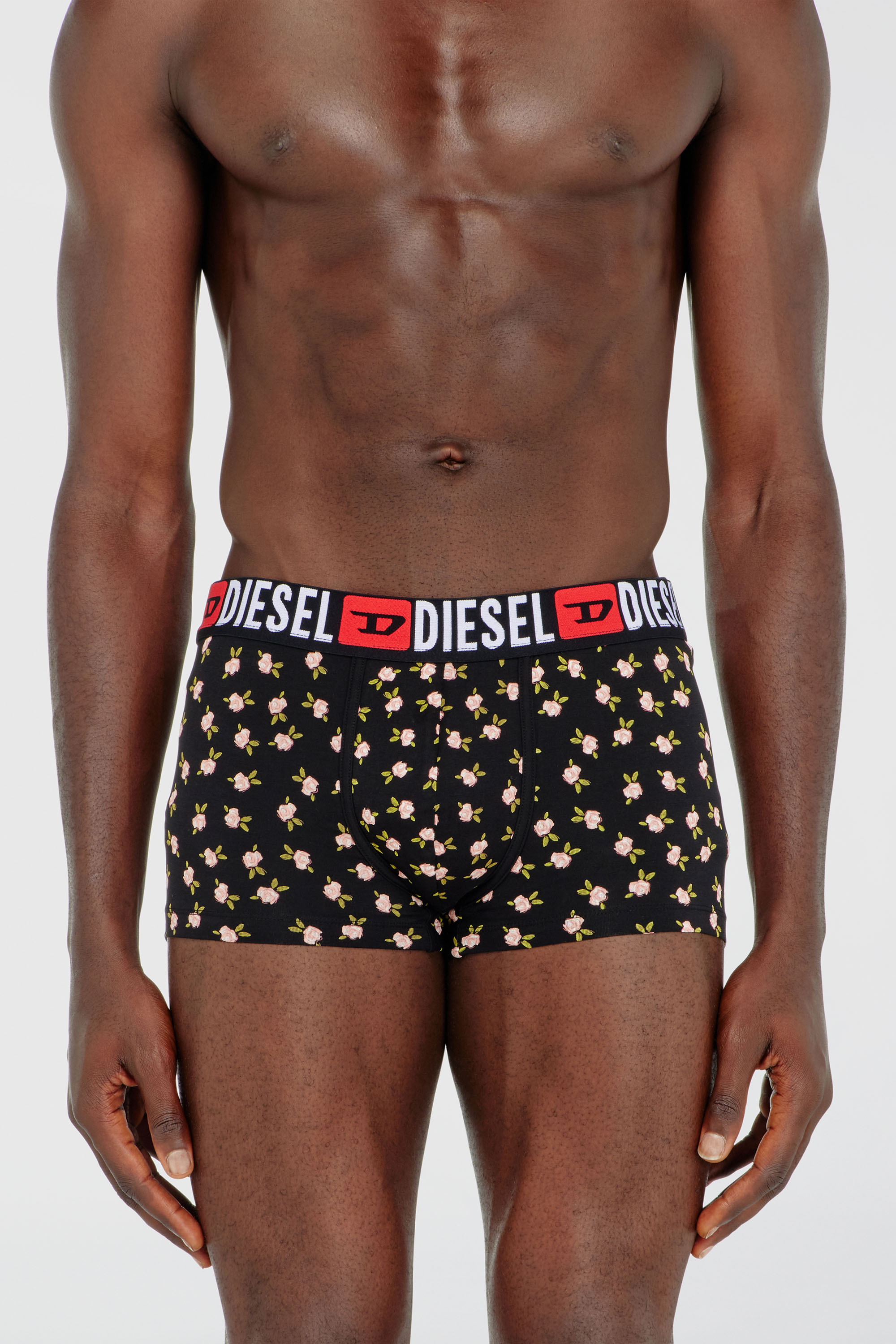 Diesel - UMBX-DAMIENTHREEPACK, Set da tre boxer stretch in cotone con stampa floreale Uomo in Nero - 3