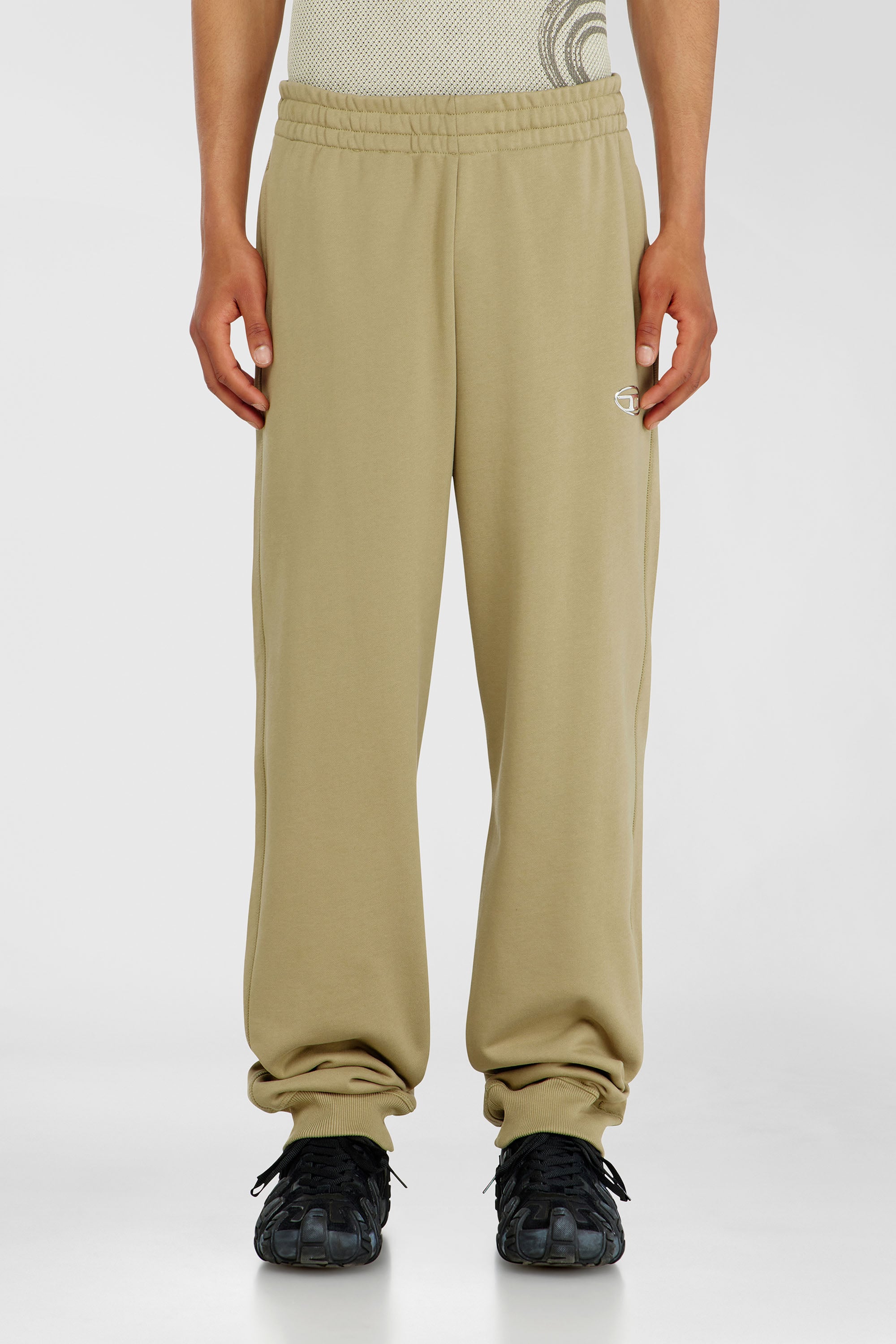 Diesel - P-MARKY-IOD, Pantaloni in cotone con Oval D metallico Uomo in Beige - 1