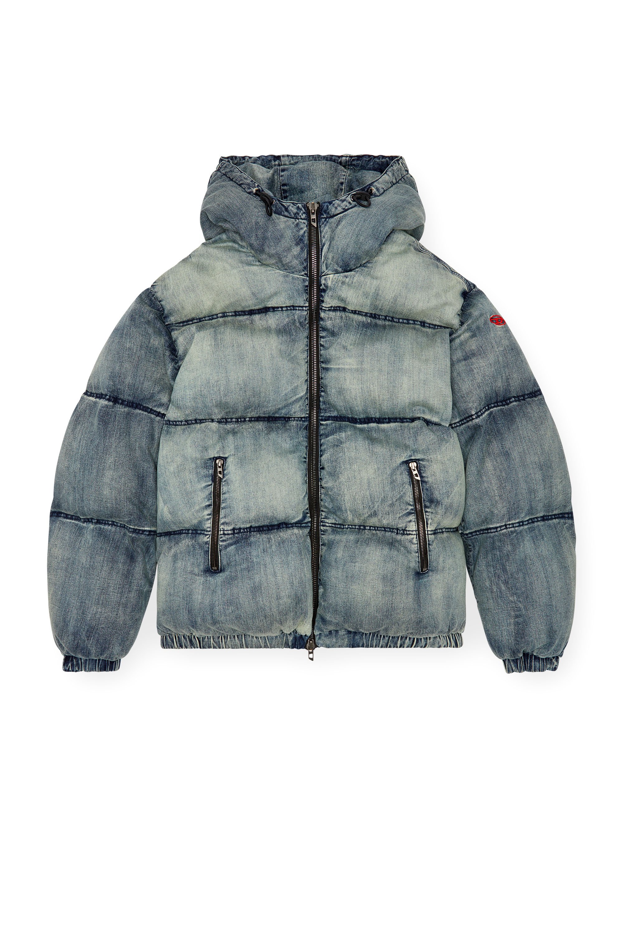 Diesel - W-MONS, Veste doudoune en denim traité Homme in Bleu - 3