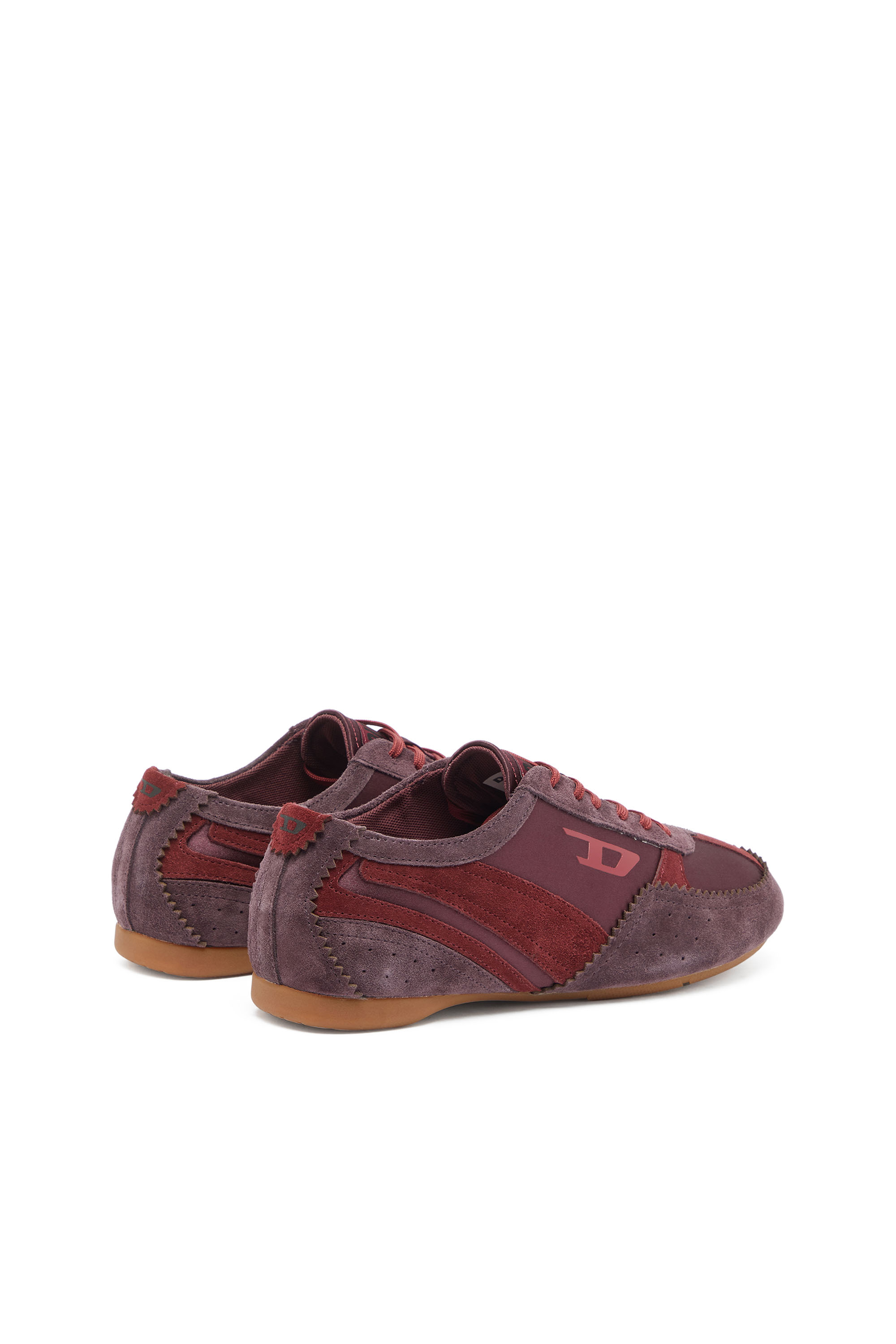 Diesel - D-MILE LOW II W, Woman's D-Mile-Flat sneakers with suede overlays in Burgundy - 3