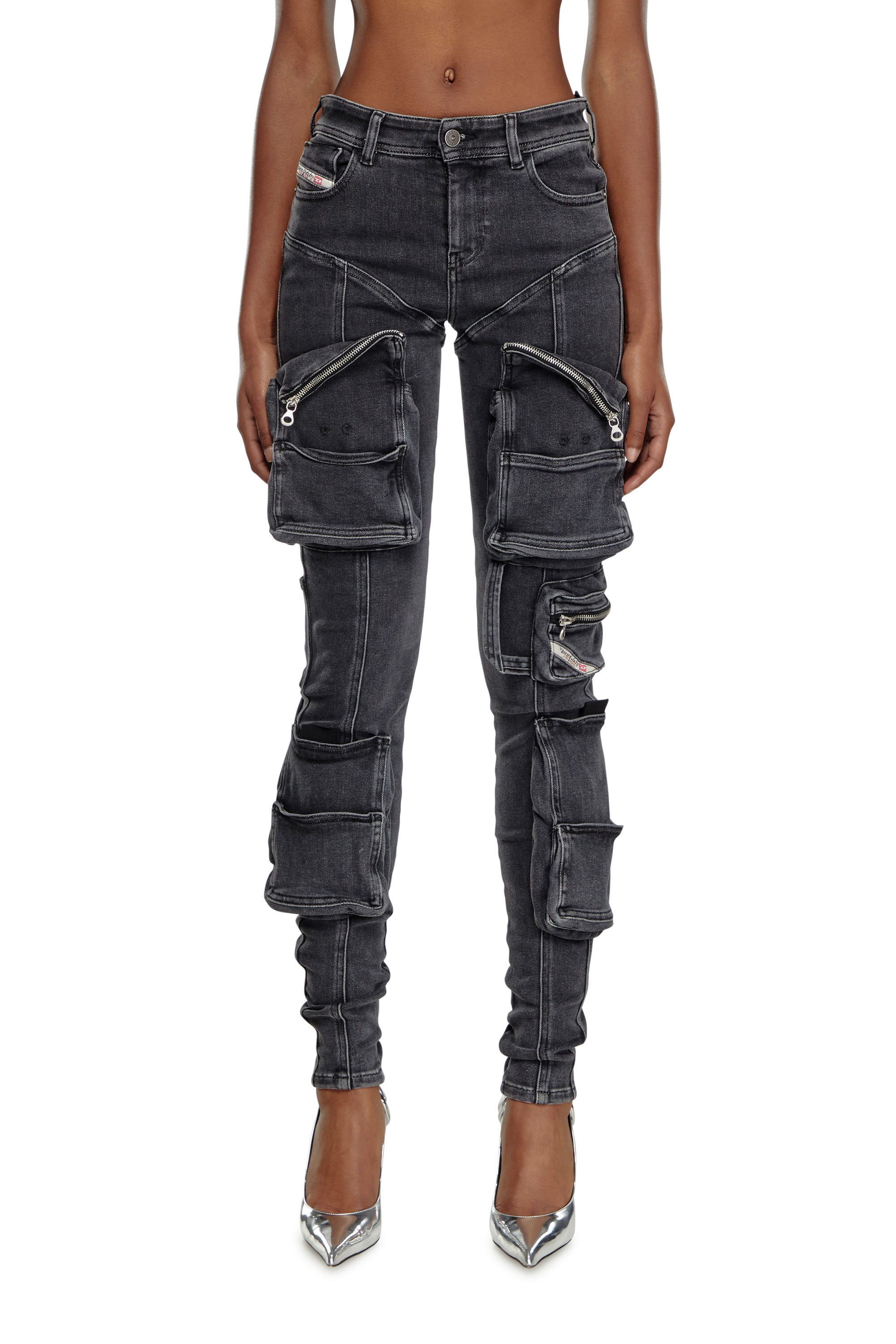 Diesel - Woman Super skinny Jeans 1984 Slandy-High 09F27, Black/Dark grey - Image 2