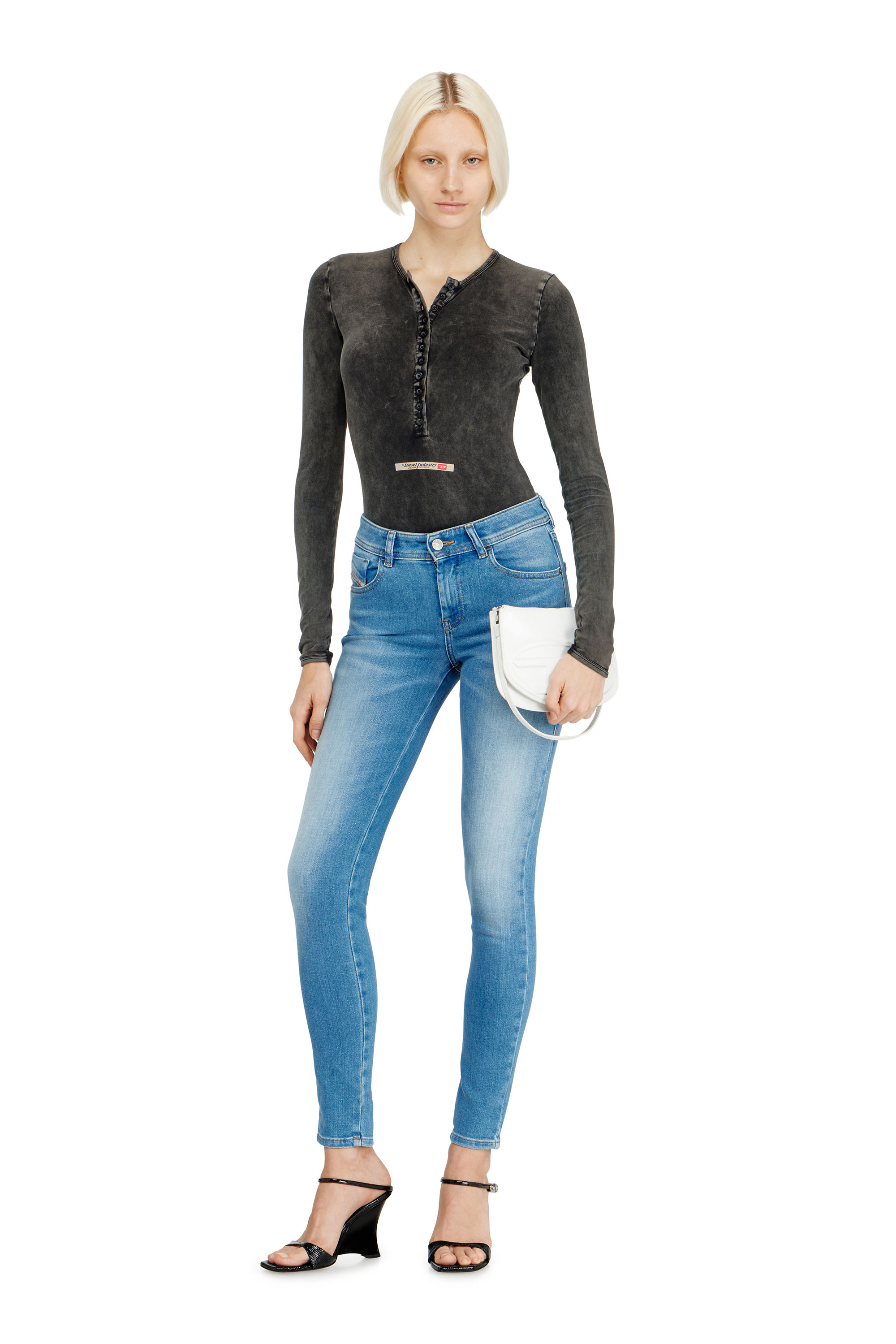 Diesel - Skinny Jeans 2017 Slandy 09L94 Donna, Blu Chiaro - Image 1