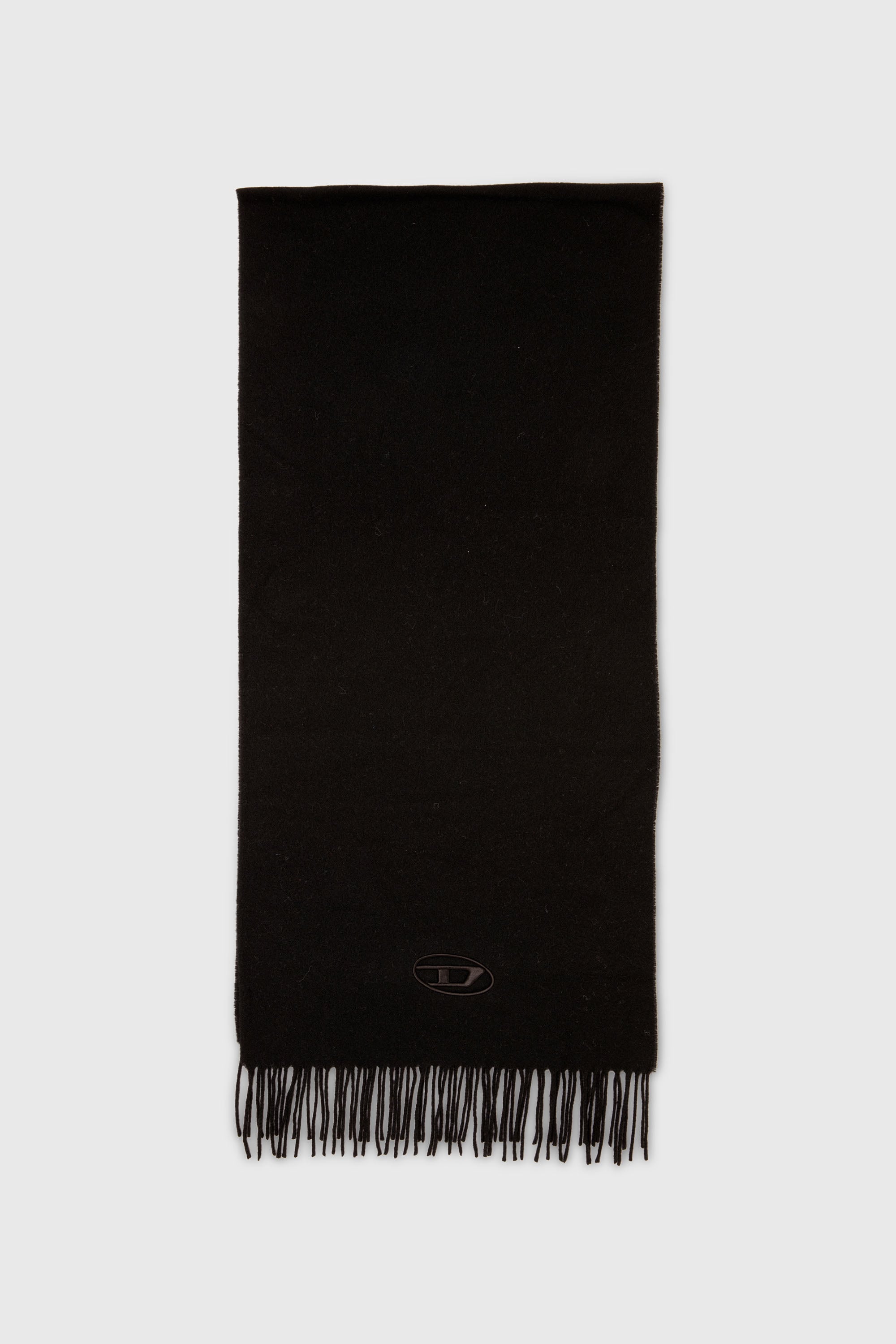 Diesel - S-IMON-D-LONG, Unisex Schal aus Wollmischung mit Fransenabschl&uuml;ssen in Schwarz - 1