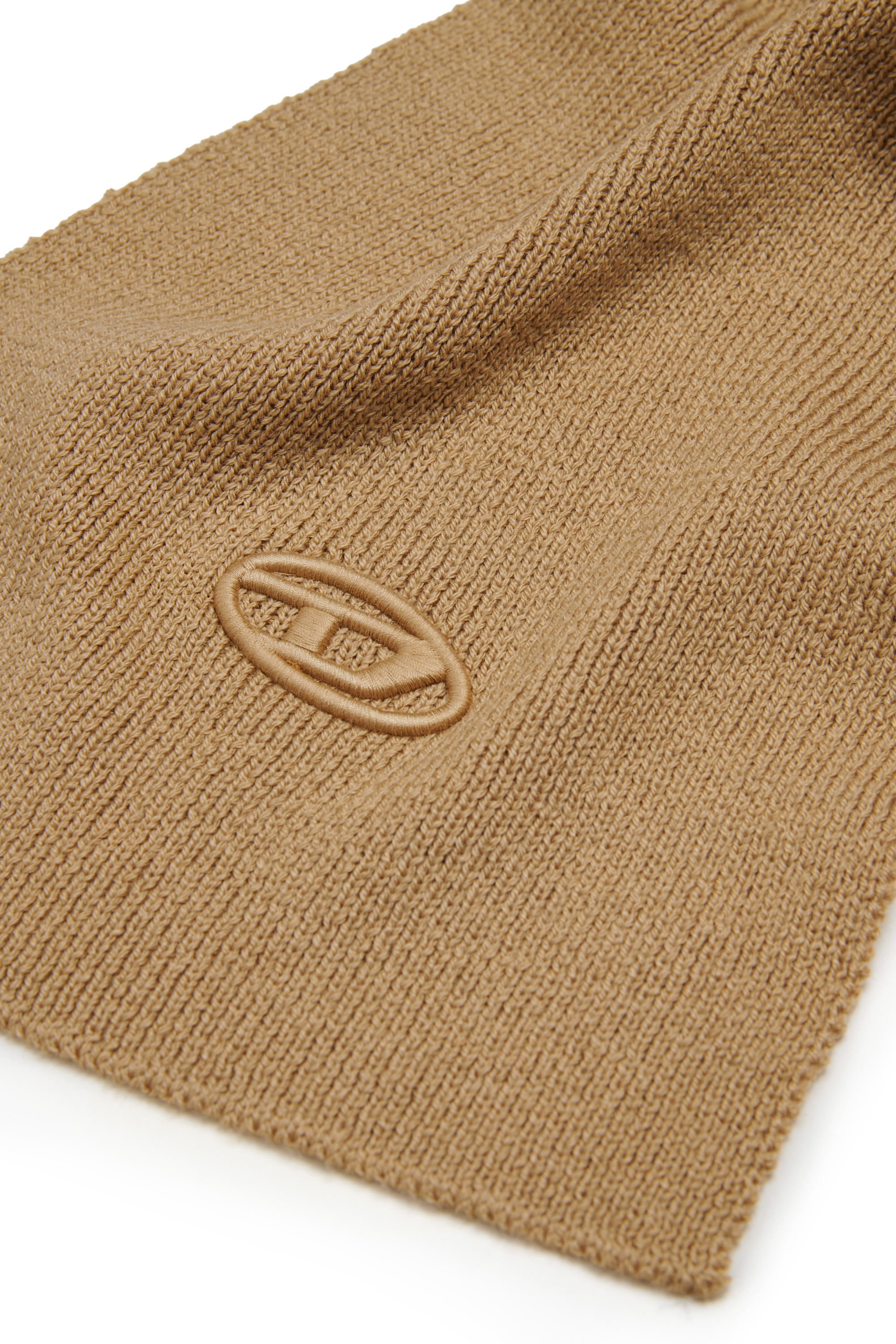 Diesel - RKCODERSCARF, Écharpe en laine mélangée avec logo Mixte in Marron - 3