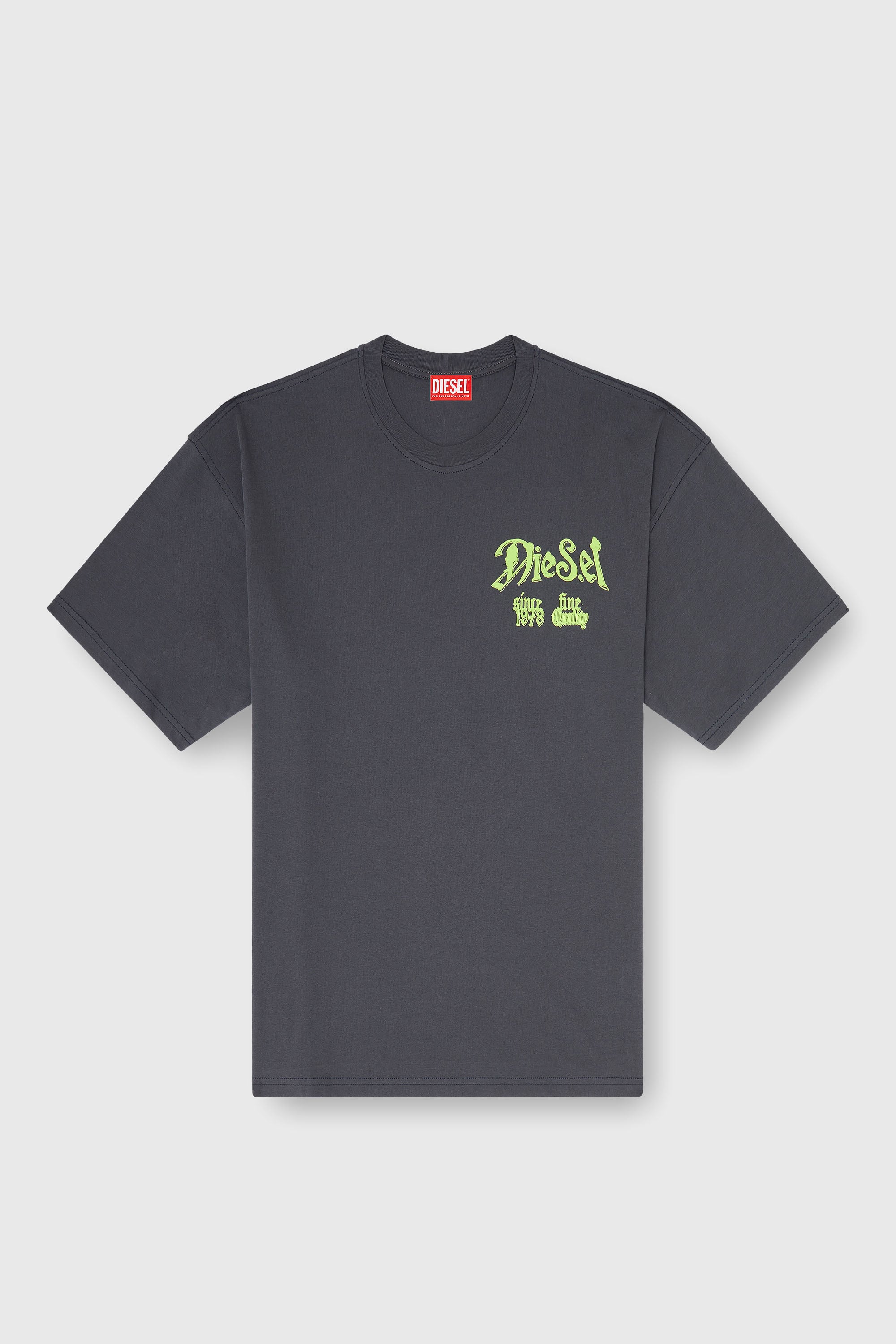 Diesel - T-BOXT-AA2, Herren Baumwoll-T-Shirt mit Flock-Print in Dunkelgrau - 2