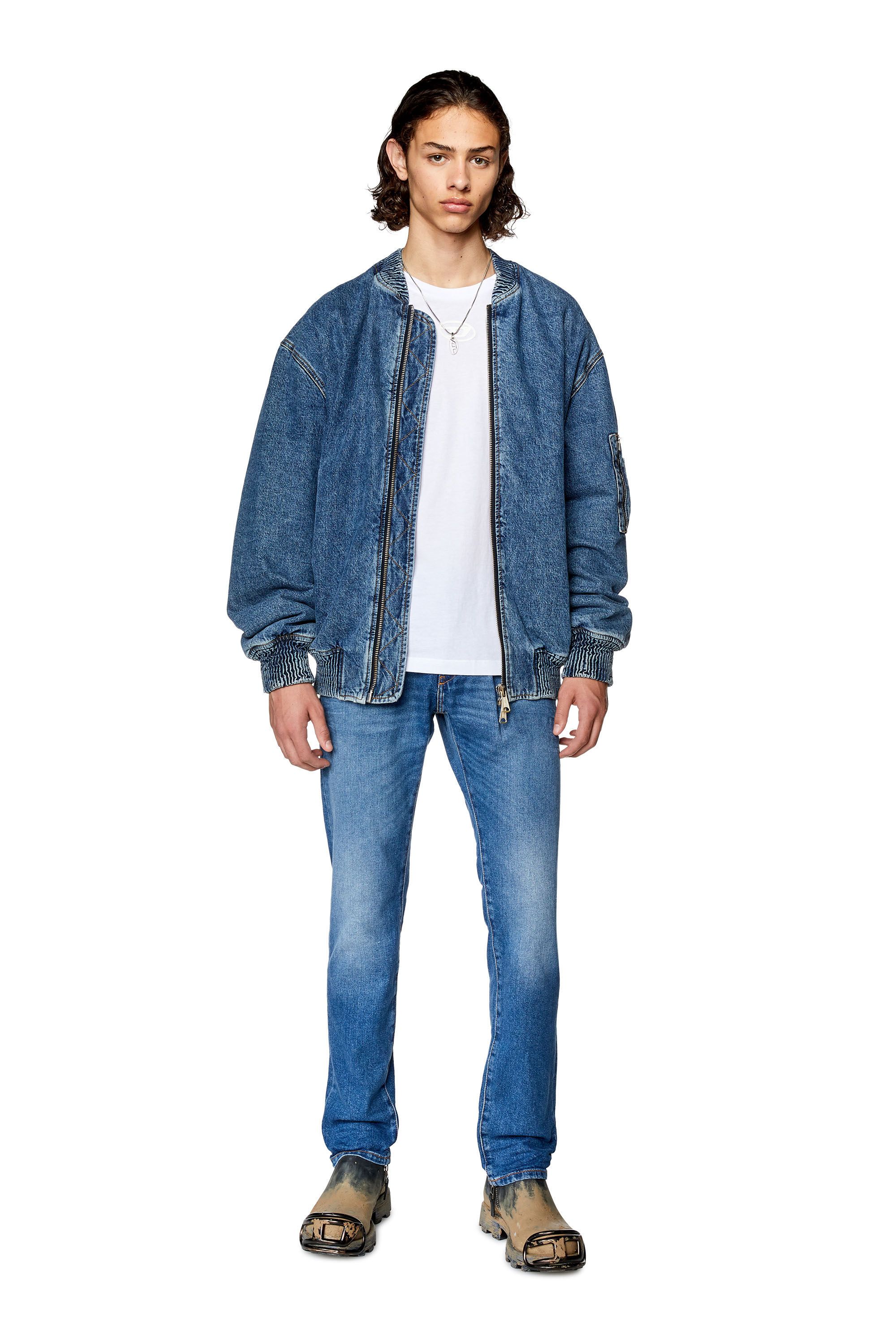 Diesel - 2019 D-Strukt 0ENAT Slim Jeans, Blu medio - Image 4
