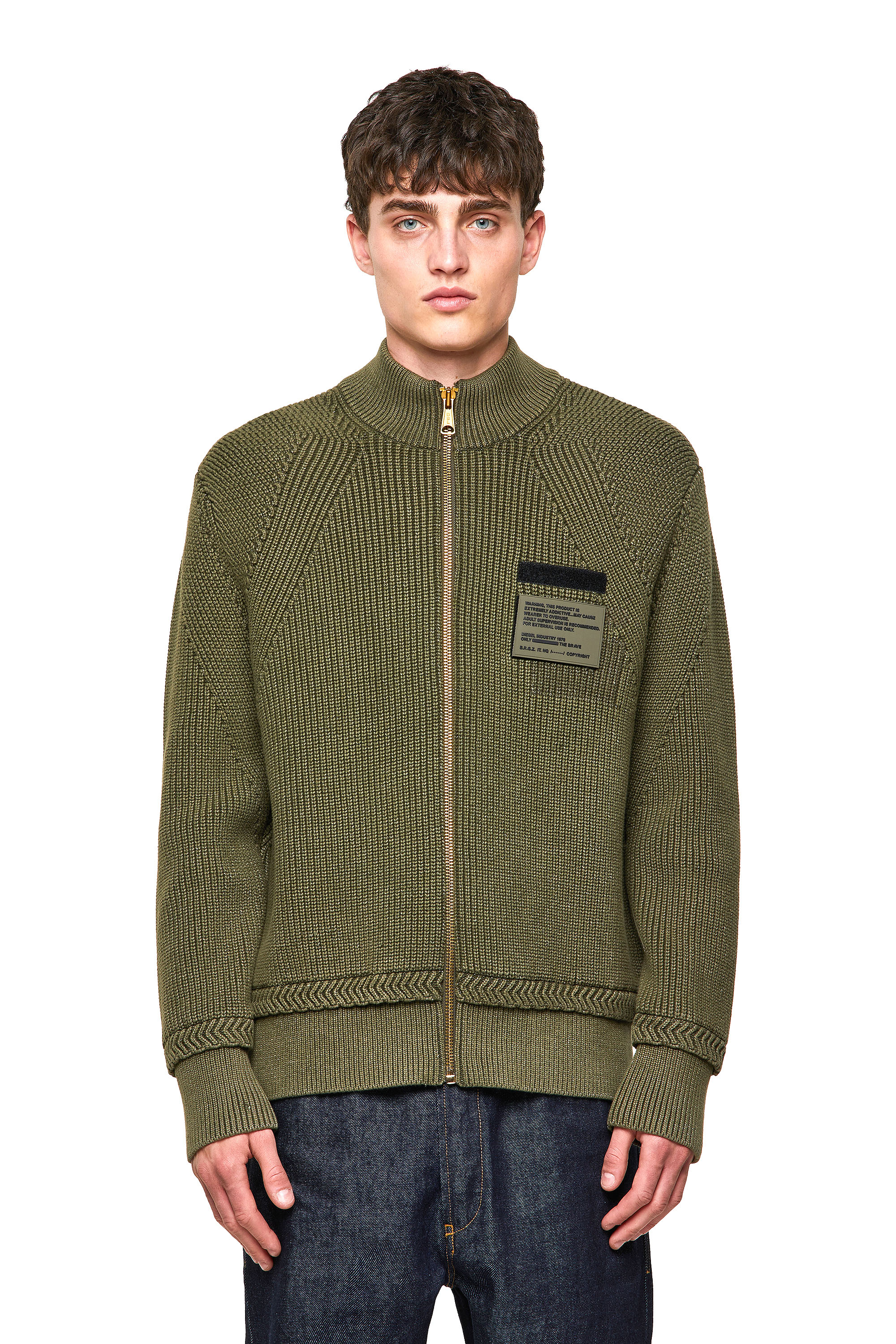 K-MEXICO, Vert Olive - Pull Maille
