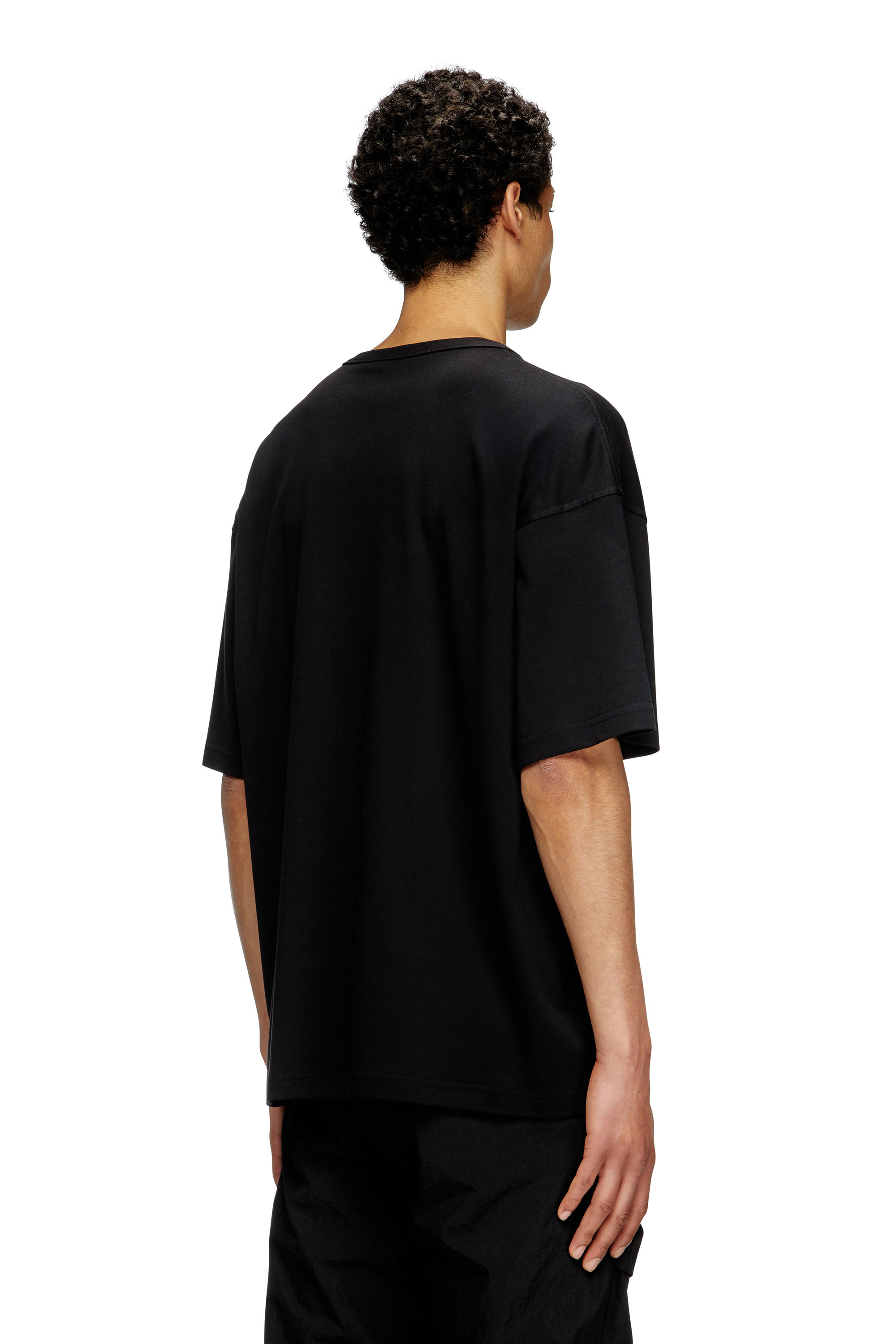 Diesel - T-BOXT-T6, Man's T-shirt with red Oval D in Black - 4