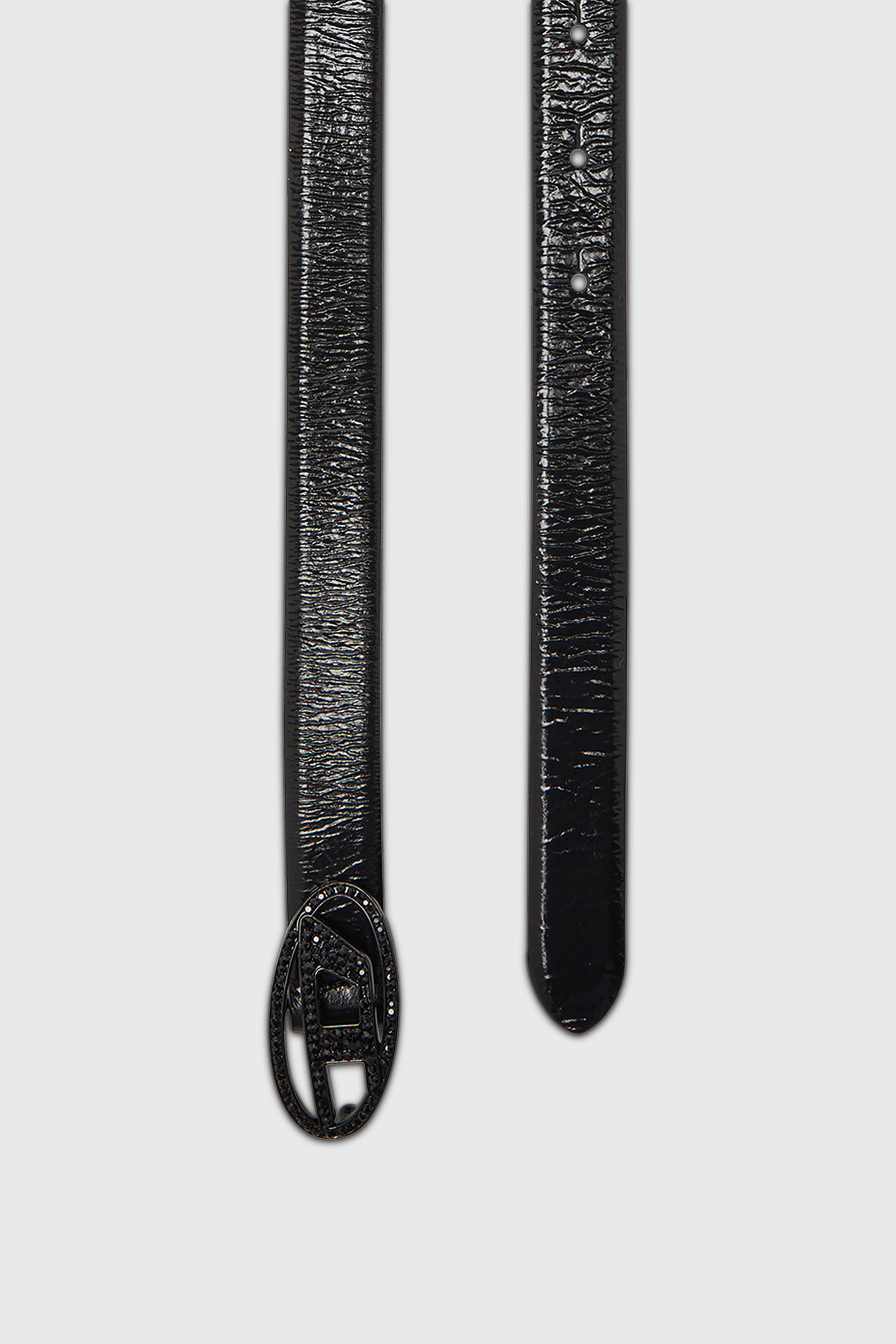 Diesel - B-1DR STRASS 20, Ceinture 2 cm en cuir avec boucle de cristal Femme in Noir - 2