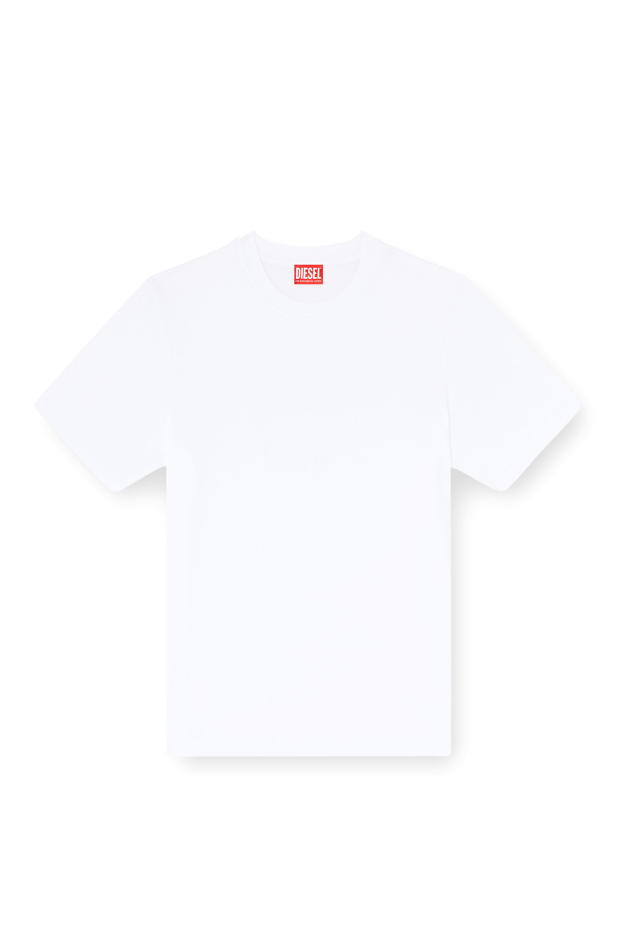 Diesel - T-ADJUST-AA2, Herren T-Shirt aus Baumwoll-Interlock mit Logo-Stickerei in Wei&szlig; - 3