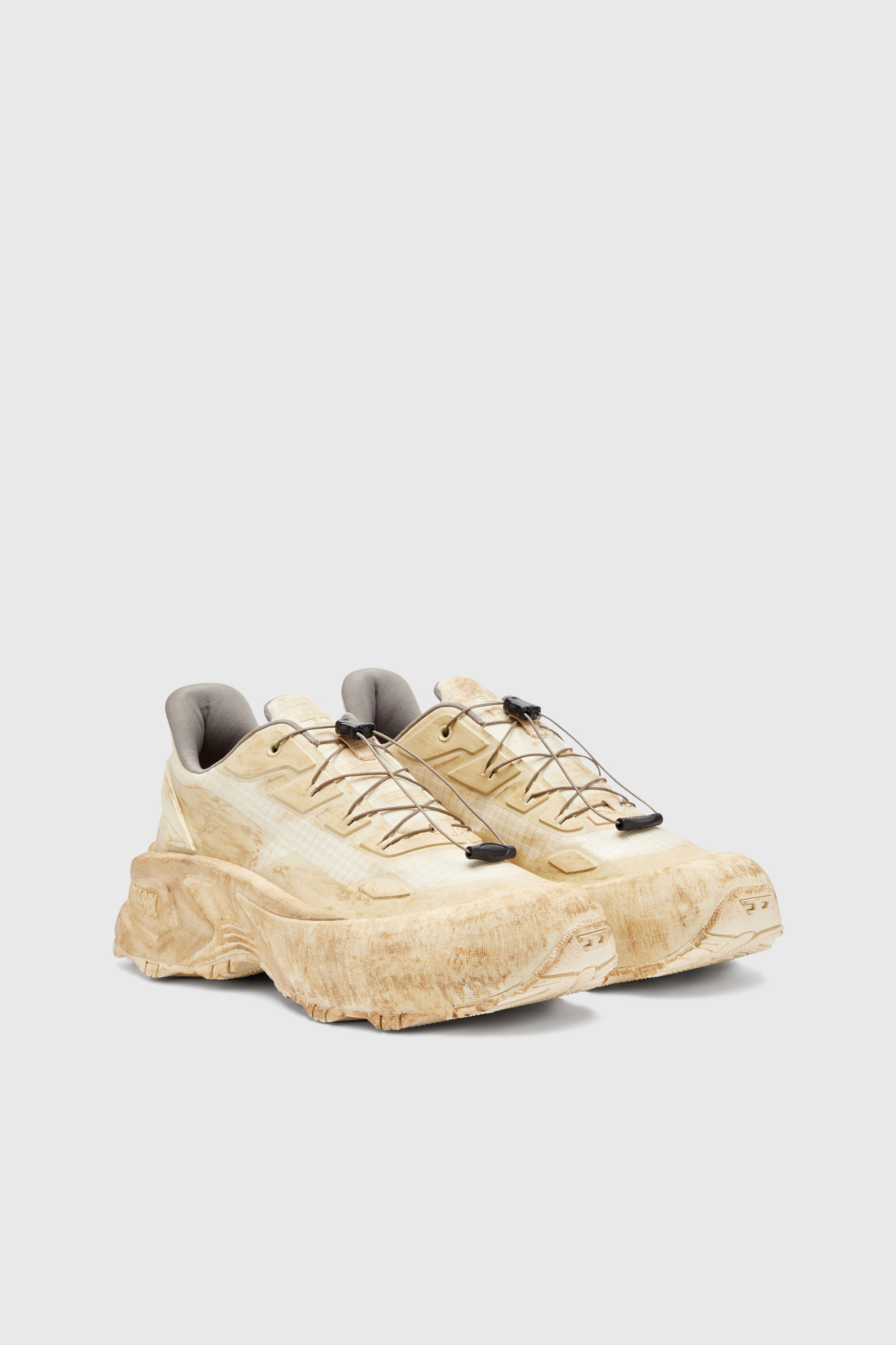 Diesel - D-CAGE RUNNER, D-Cage-Sneaker in ripstop distressed Uomo in Beige - 2