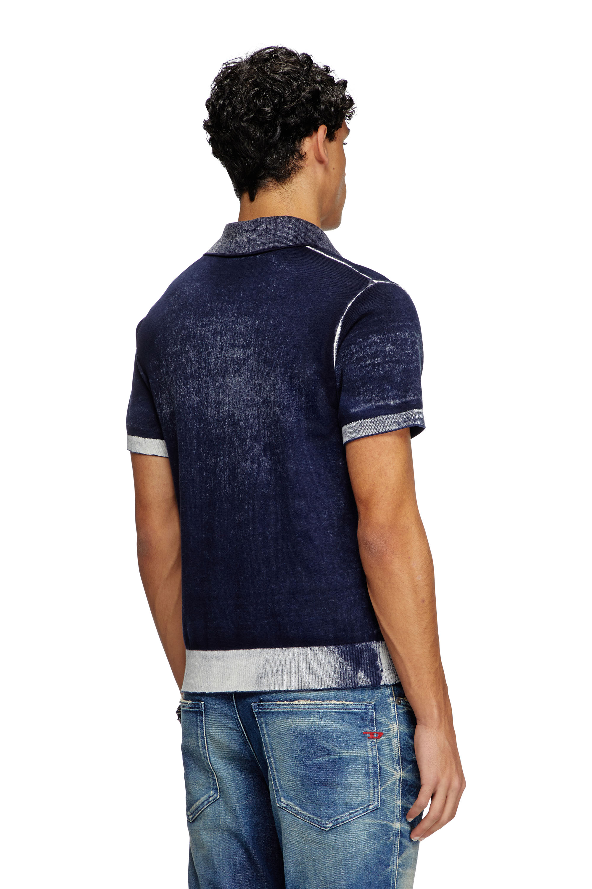 Diesel - K-LORENZO-SS, Maglia polo a maniche corte con stampa interna Uomo in Blu - 4