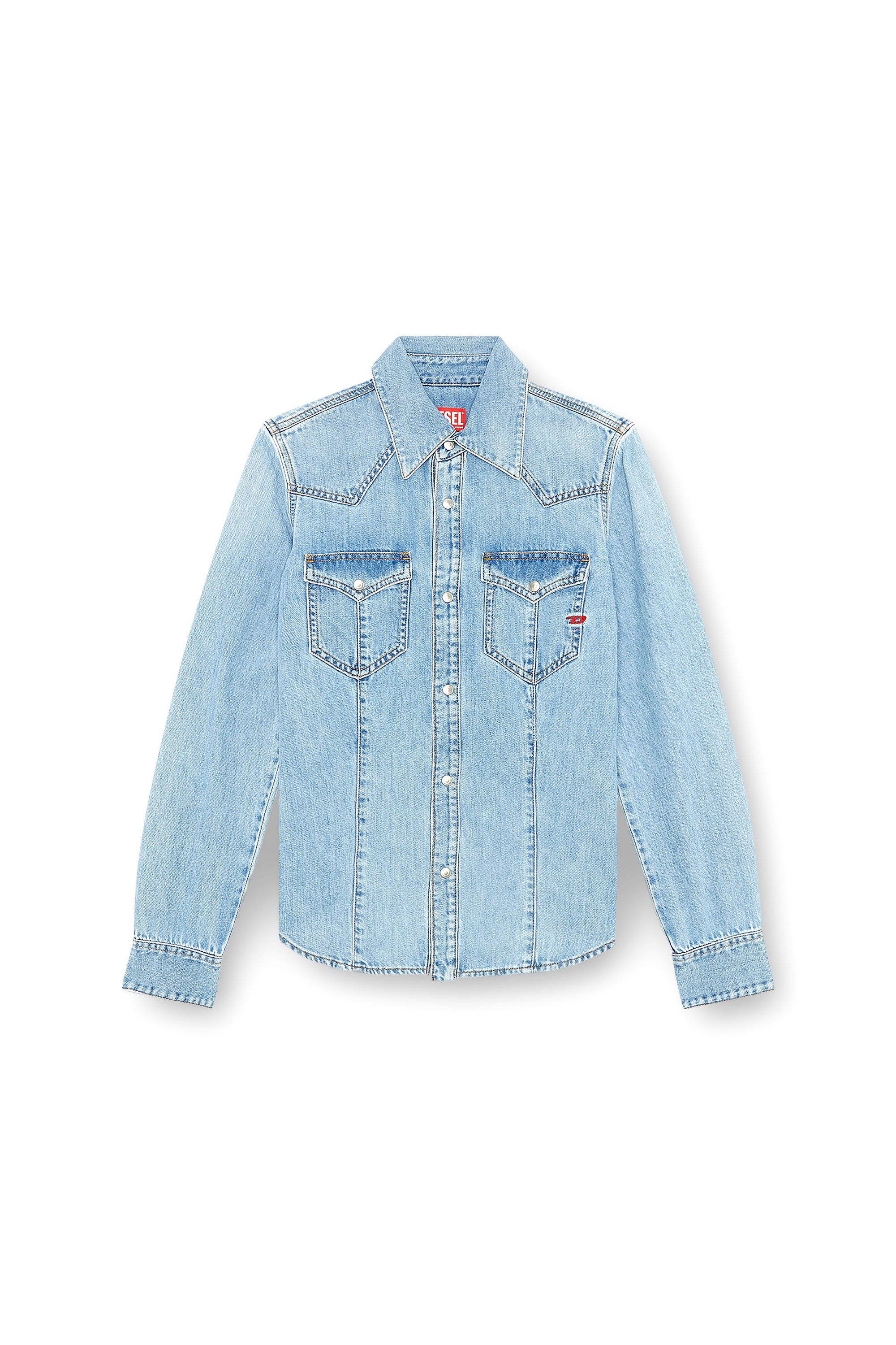 Diesel - DE-WAVES, Chemise western en denim Femme in Bleu - 2