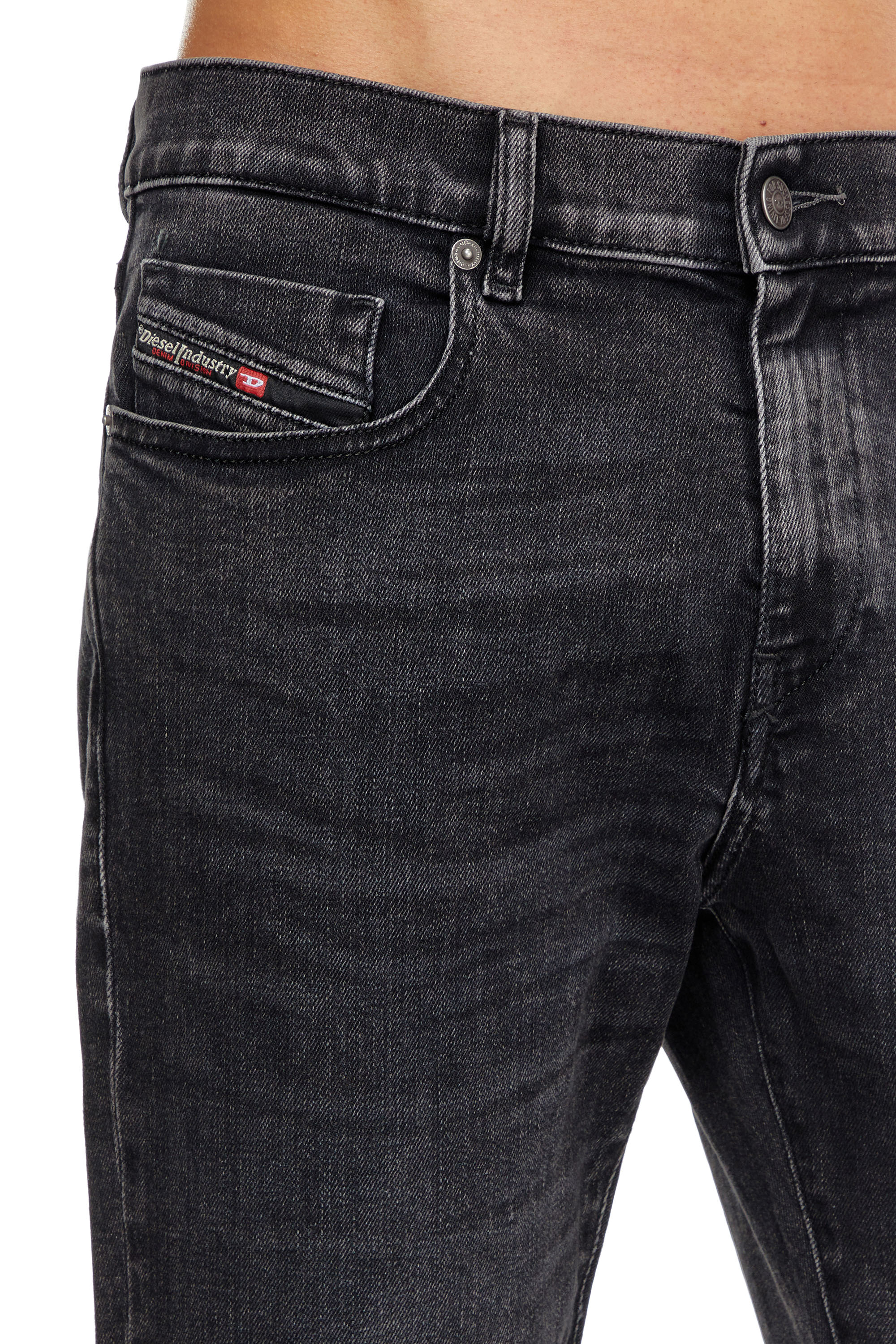 Diesel - Slim Jeans 2019 D-Strukt 09B83, Nero/Grigio scuro - Image 5