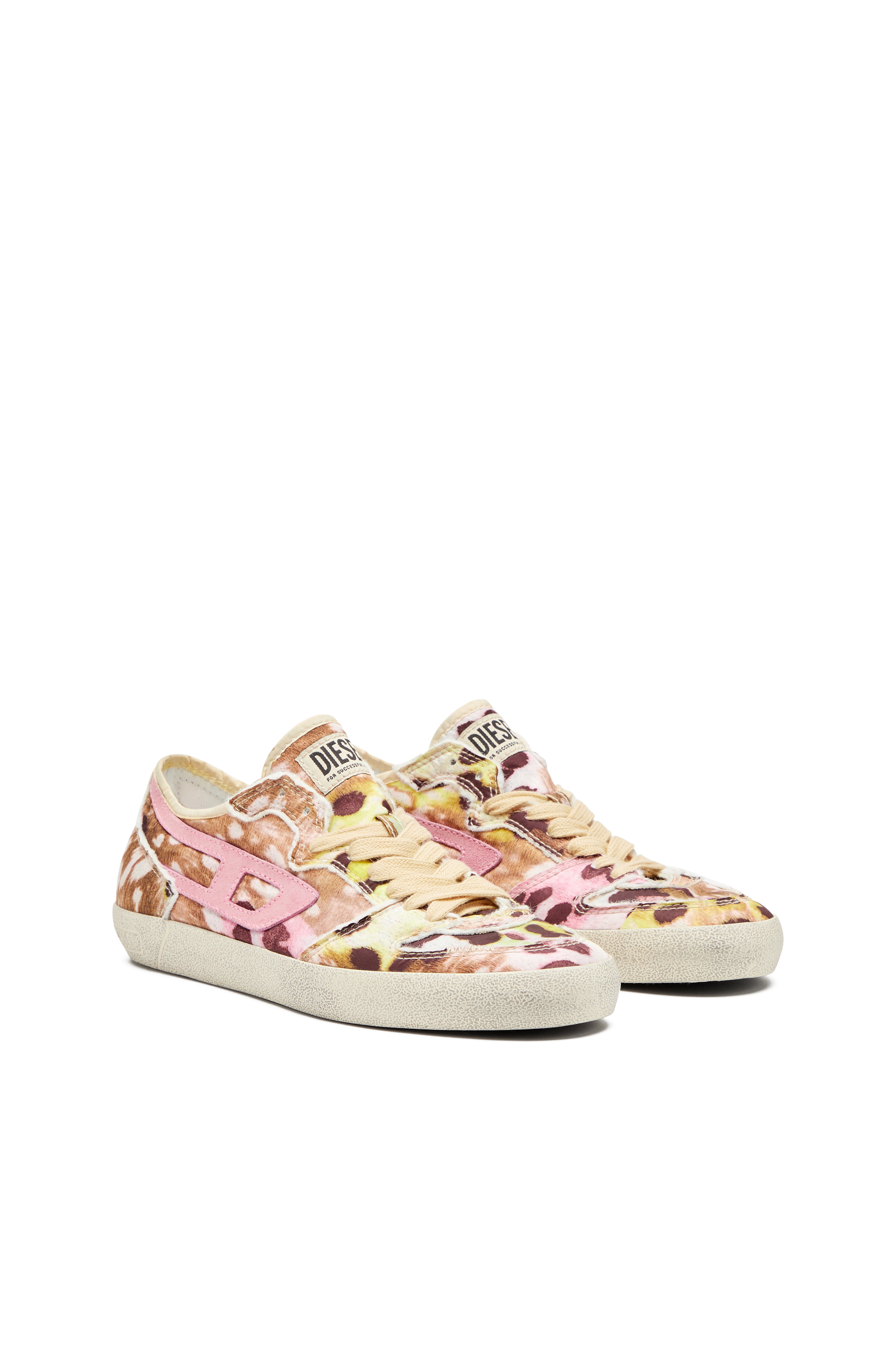 Diesel - S-LEROJI D-1 LOW W, Sneakers en nylon imprimé effet vieilli Femme in Polychrome - 2