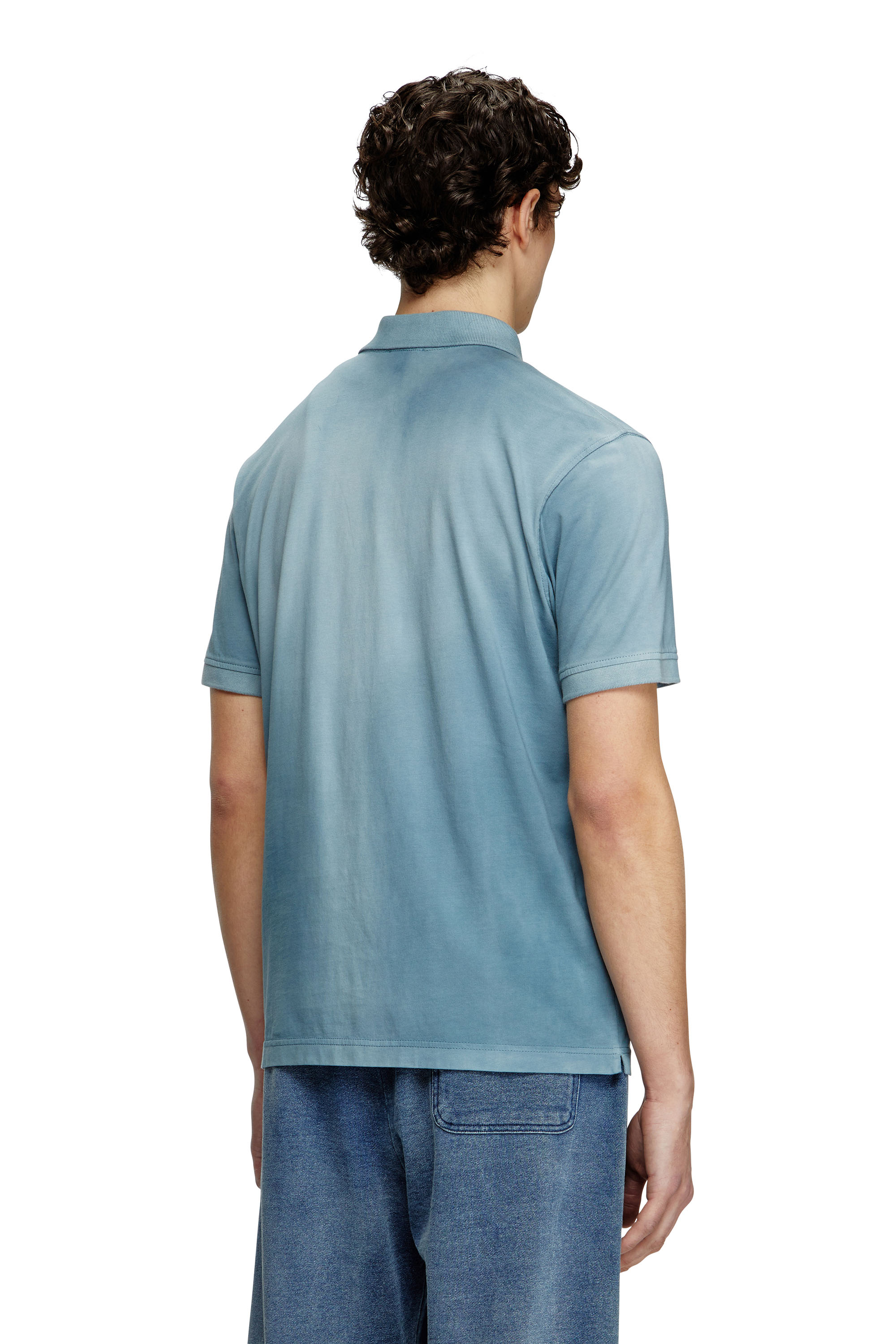 Diesel - T-REJUST-R3, Herren Polohemd aus Jersey mit Logo-Stickerei in Blau - 4