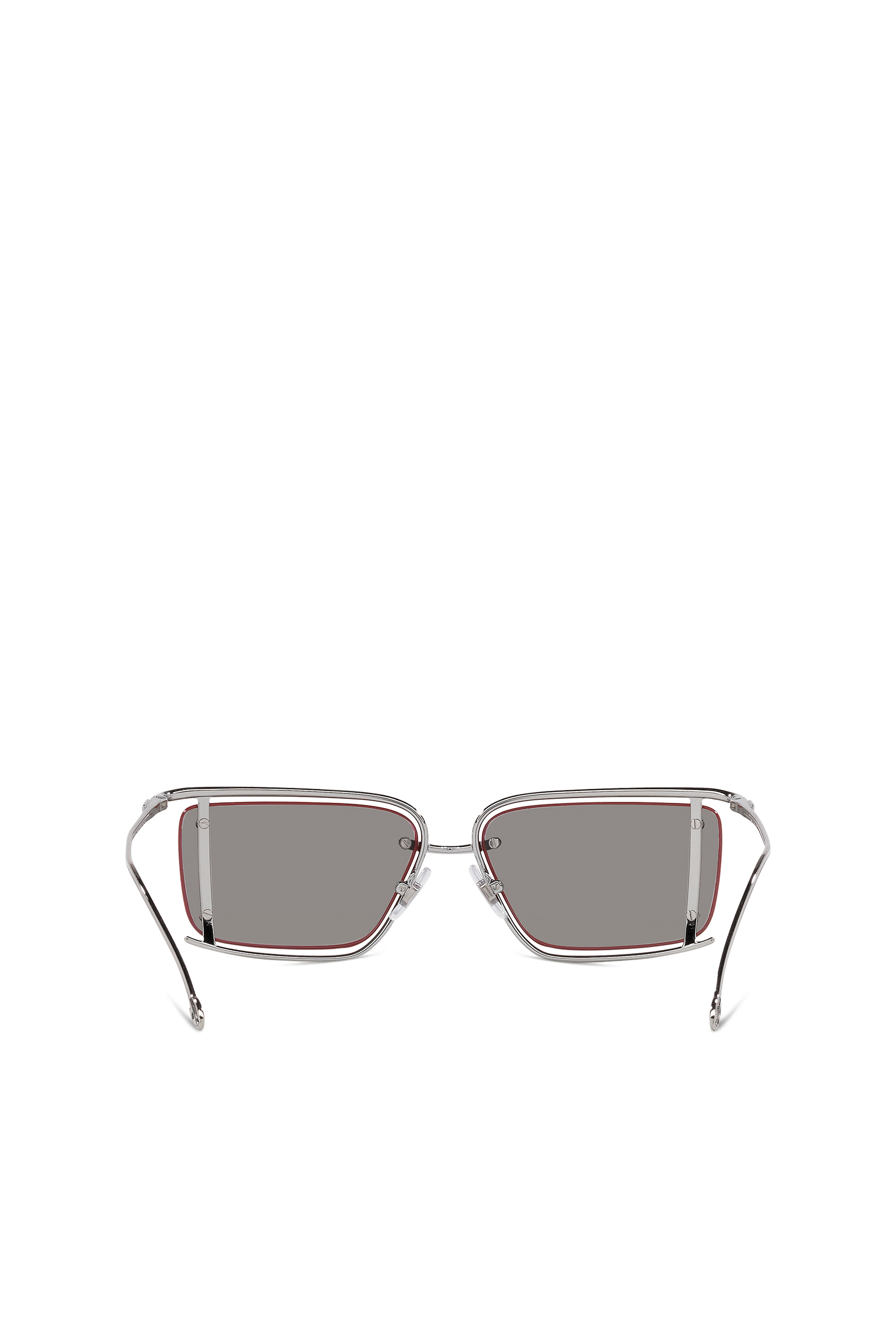Diesel - 0DL1002, Unisex Rechteckiges Modell Brille in Silber - 3