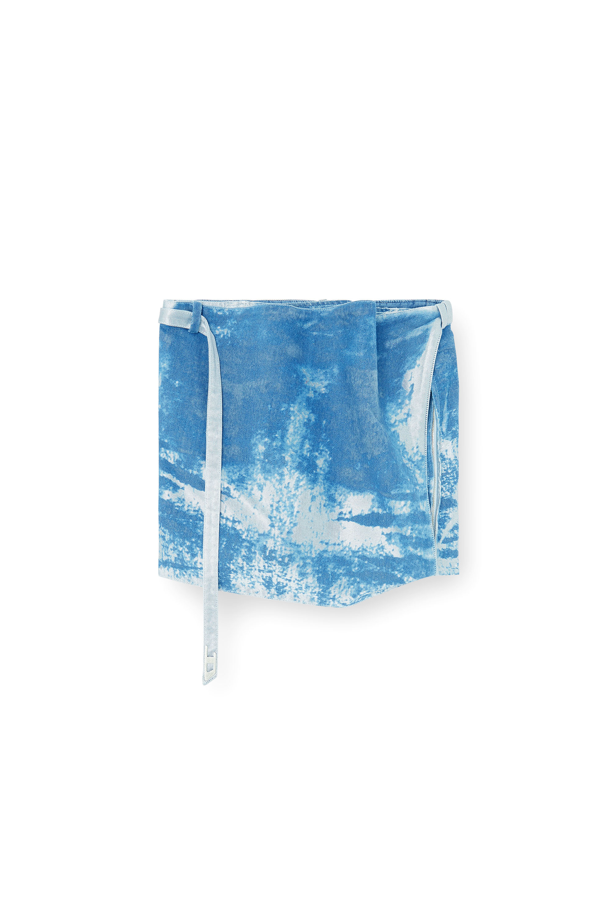 Diesel - DE-SANDIE-FSI, Damen &Auml;rmelloses Top aus farbigem Satinstoff-Denim in Blau - 3