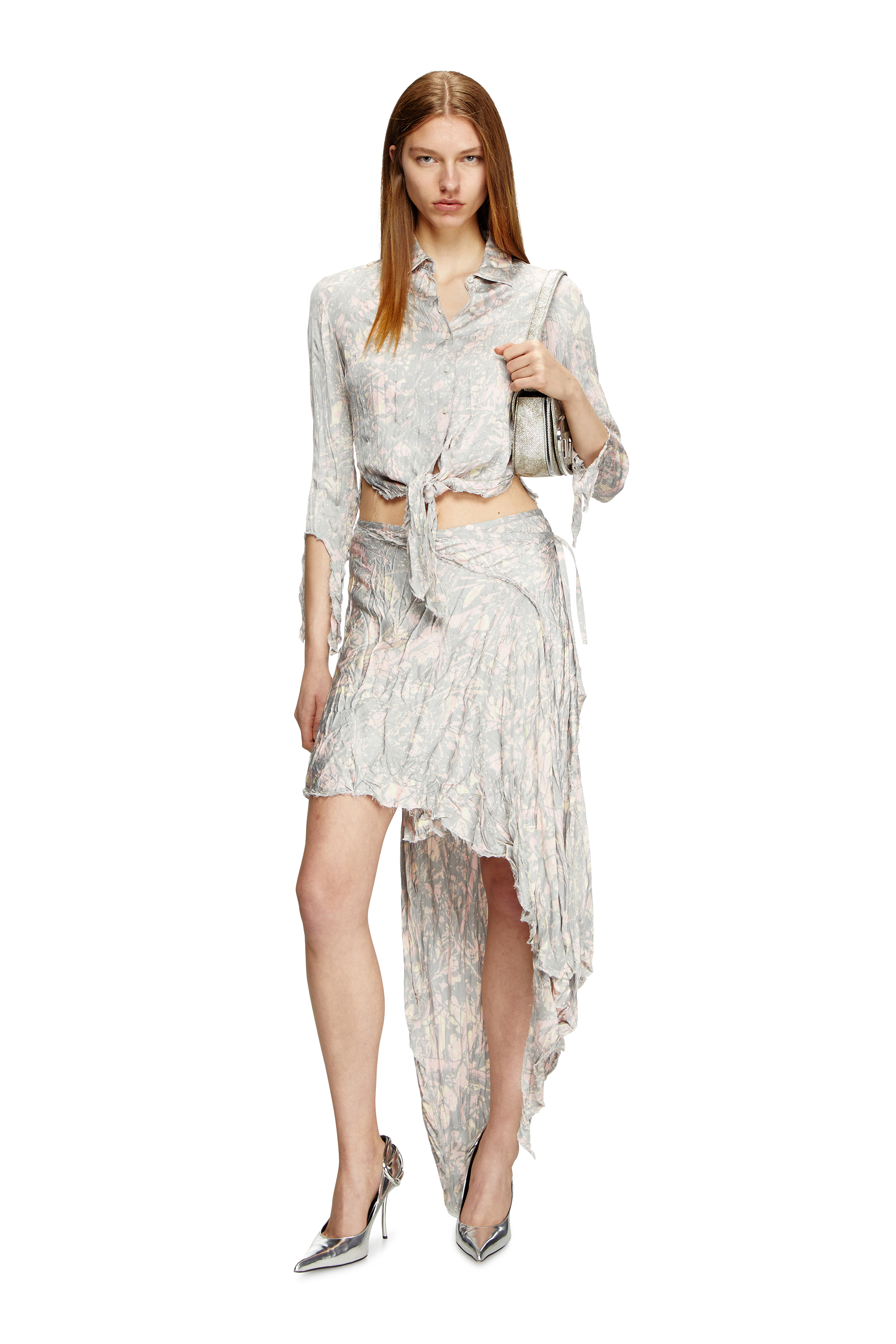 Diesel - 1DR, 1DR-Iconica borsa a spalla in tessuto brillante Donna in Verde - 1