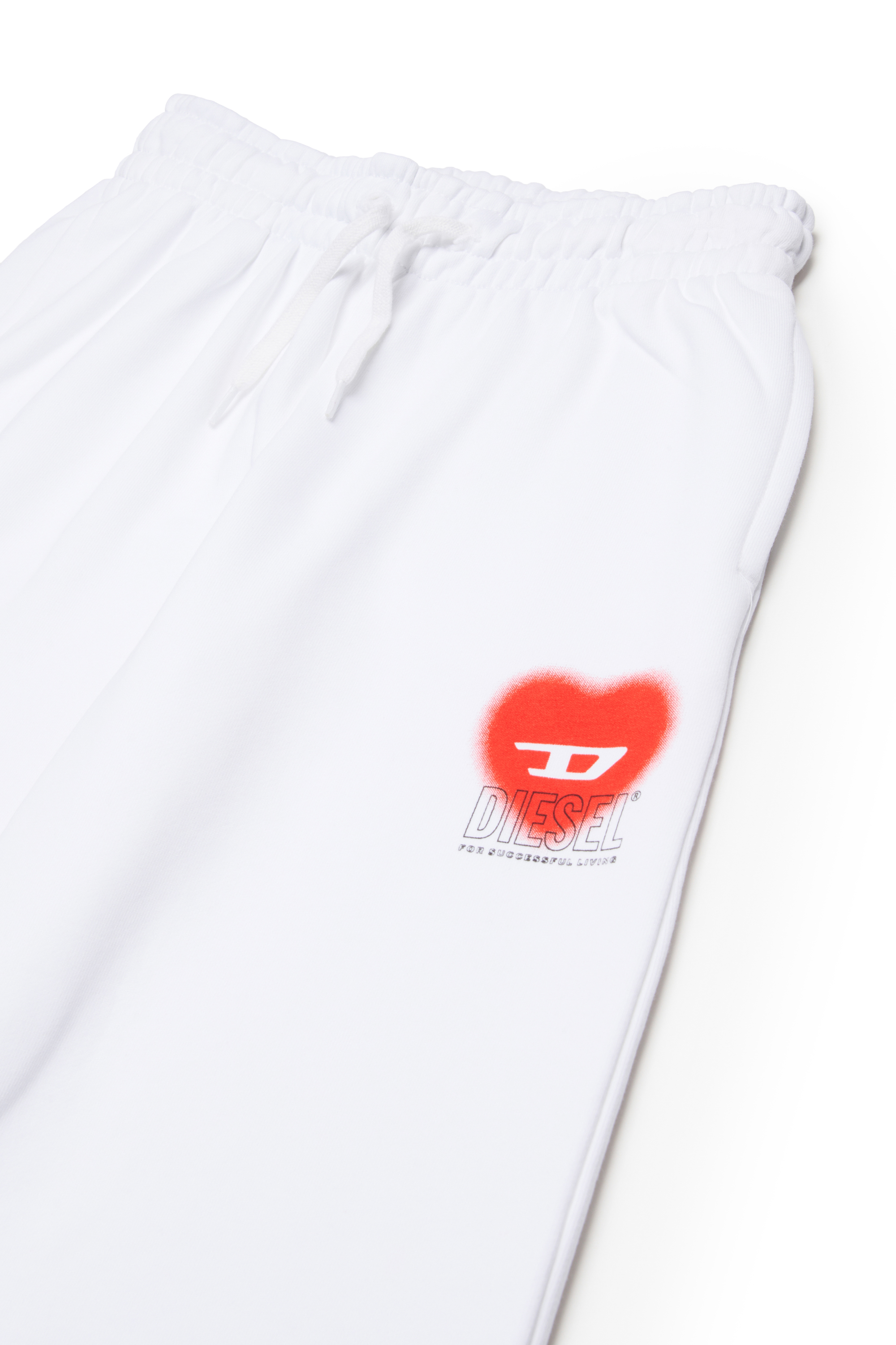 Diesel - PCUORE, Pantaloni tuta con grafica della D sul cuore Donna in Bianco - 3