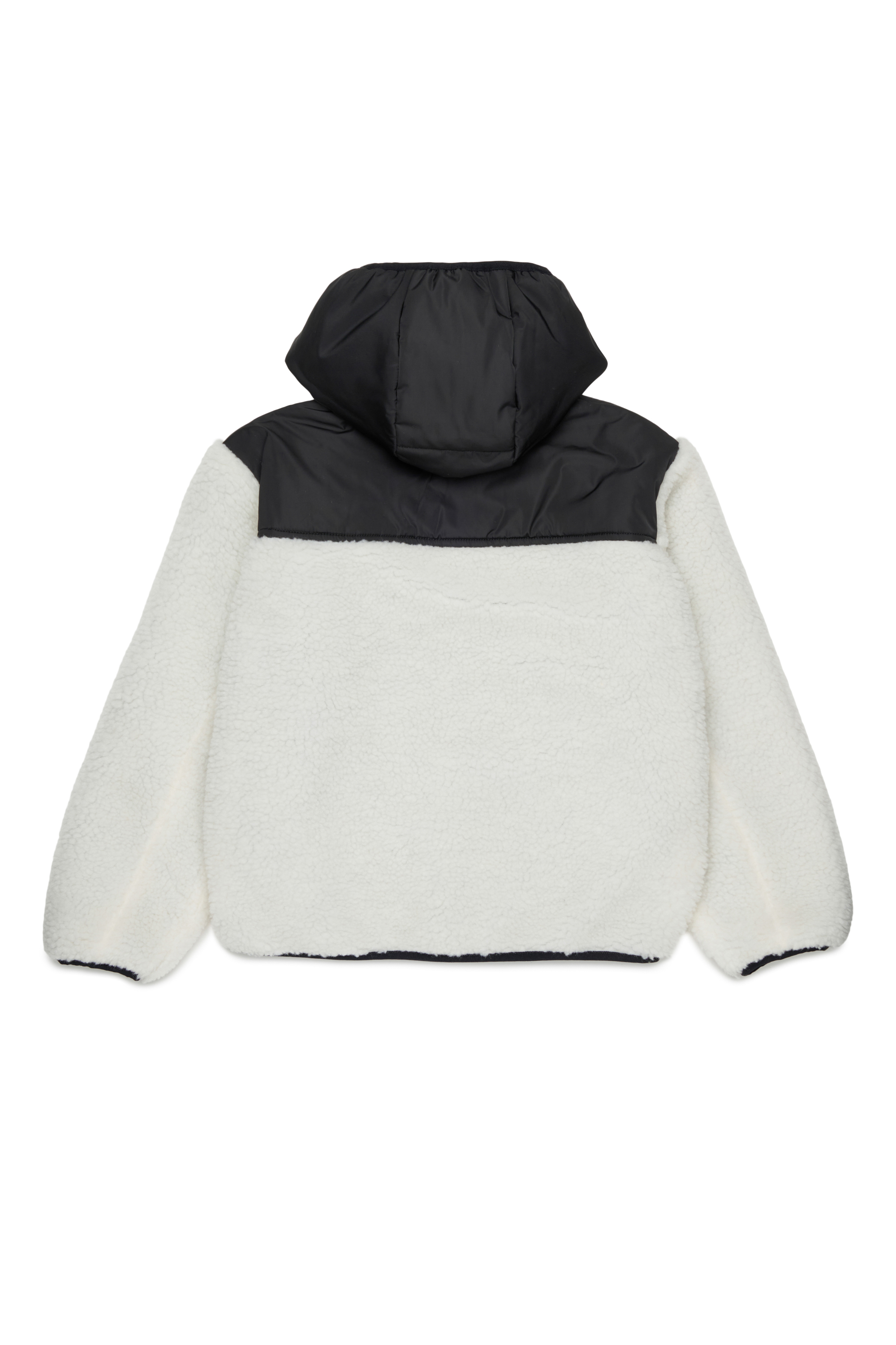 Diesel - JSHEAR, Veste &agrave; capuche en nylon et polaire teddy Homme in Blanc - 2