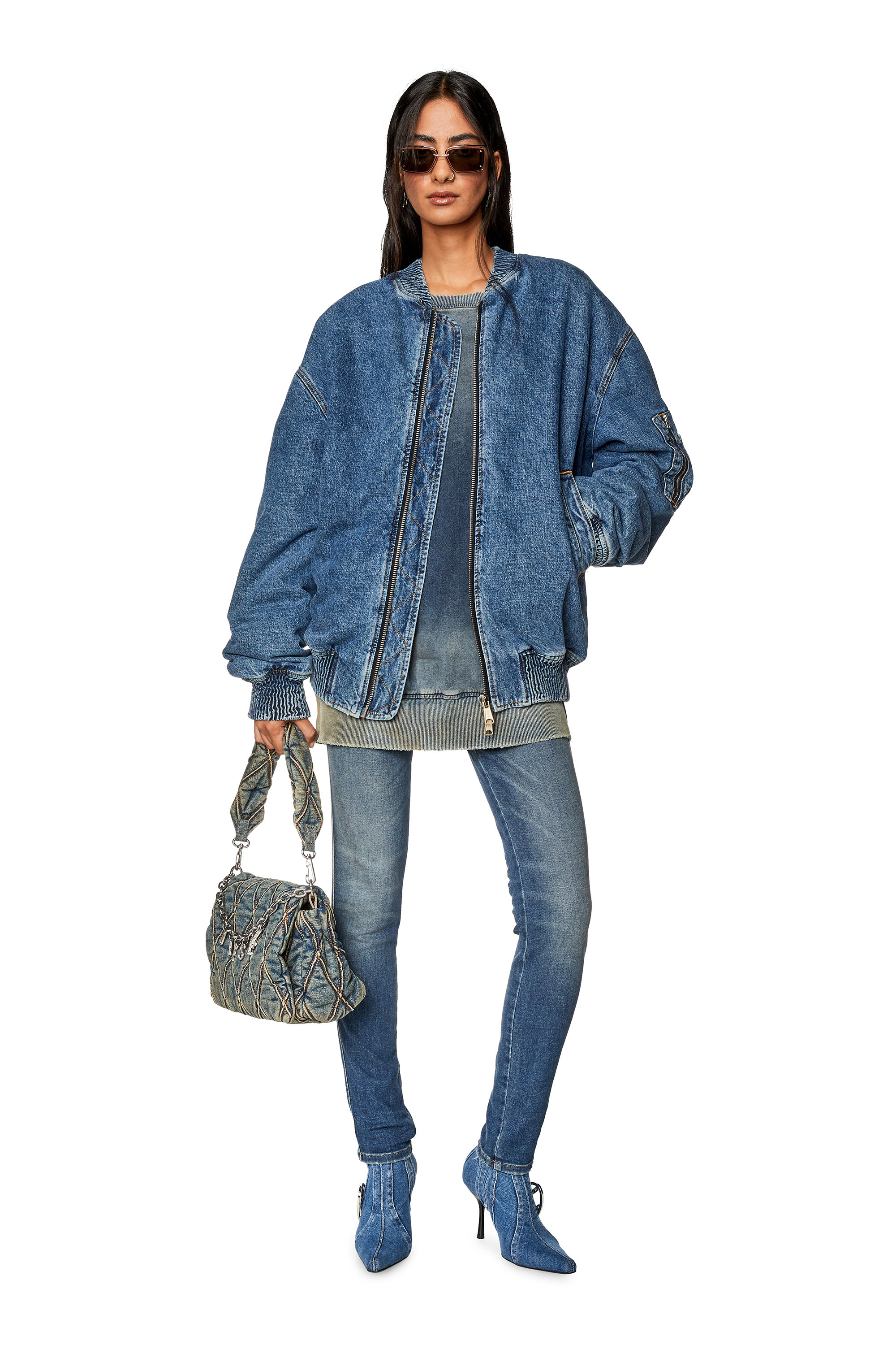 Diesel - Skinny Jeans 2015 Babhila 09G71, Blu Scuro - Image 4