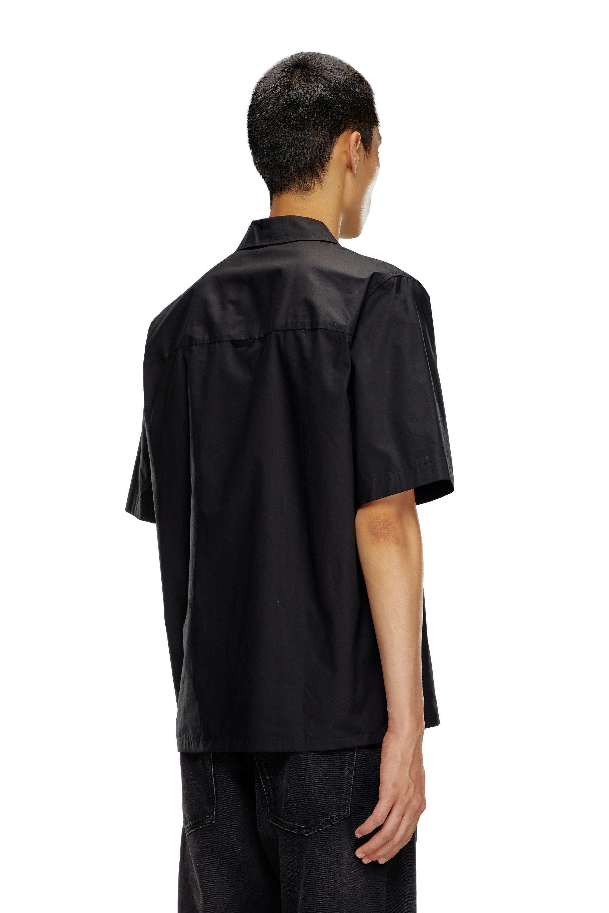 Diesel - S-MAC-22-B, Man Bowling shirt with embroidered logo in Black - Image 3