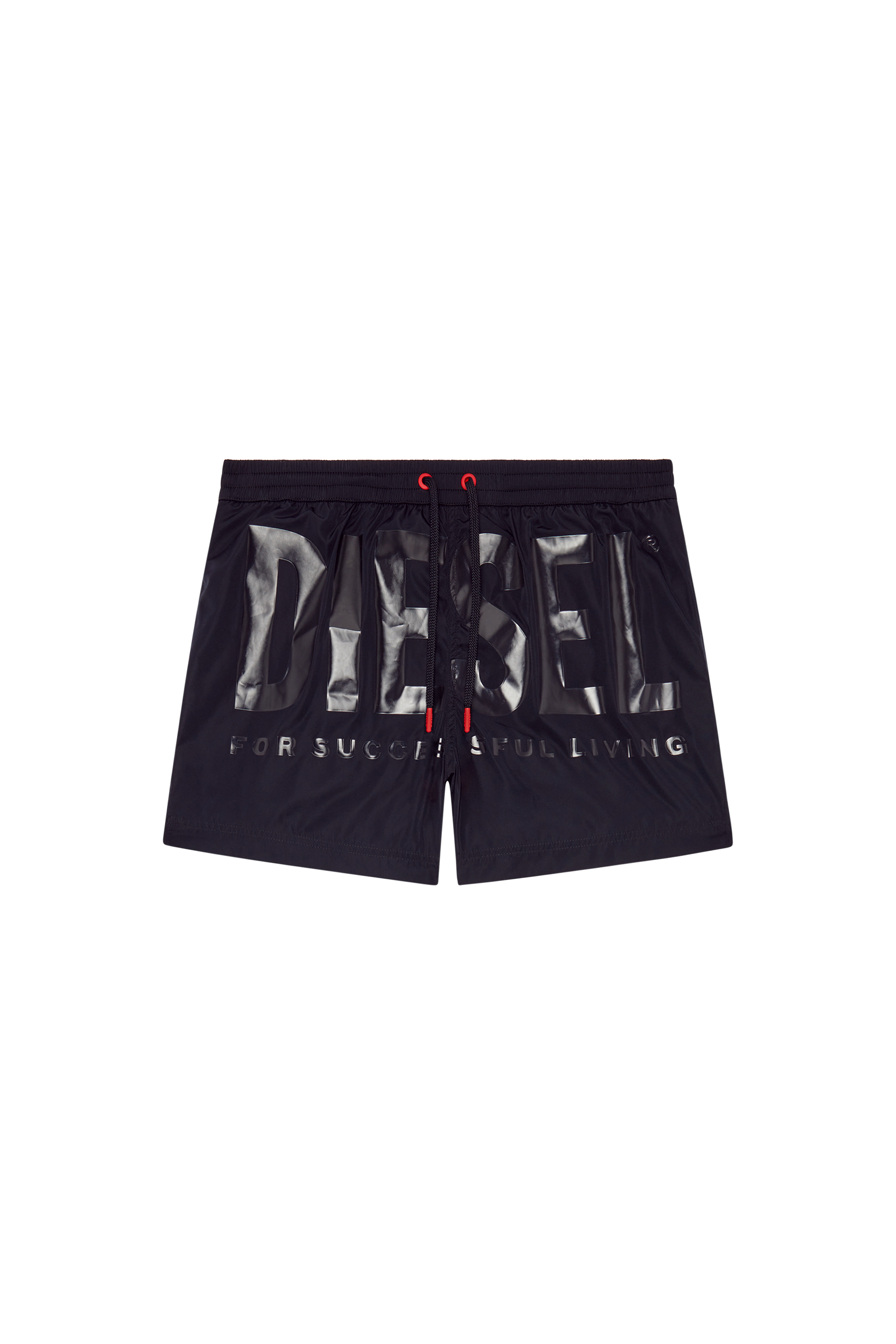 Diesel - BMBX-KEN-37, Short de bain mi-long avec logo ton sur ton Homme in Noir - 4