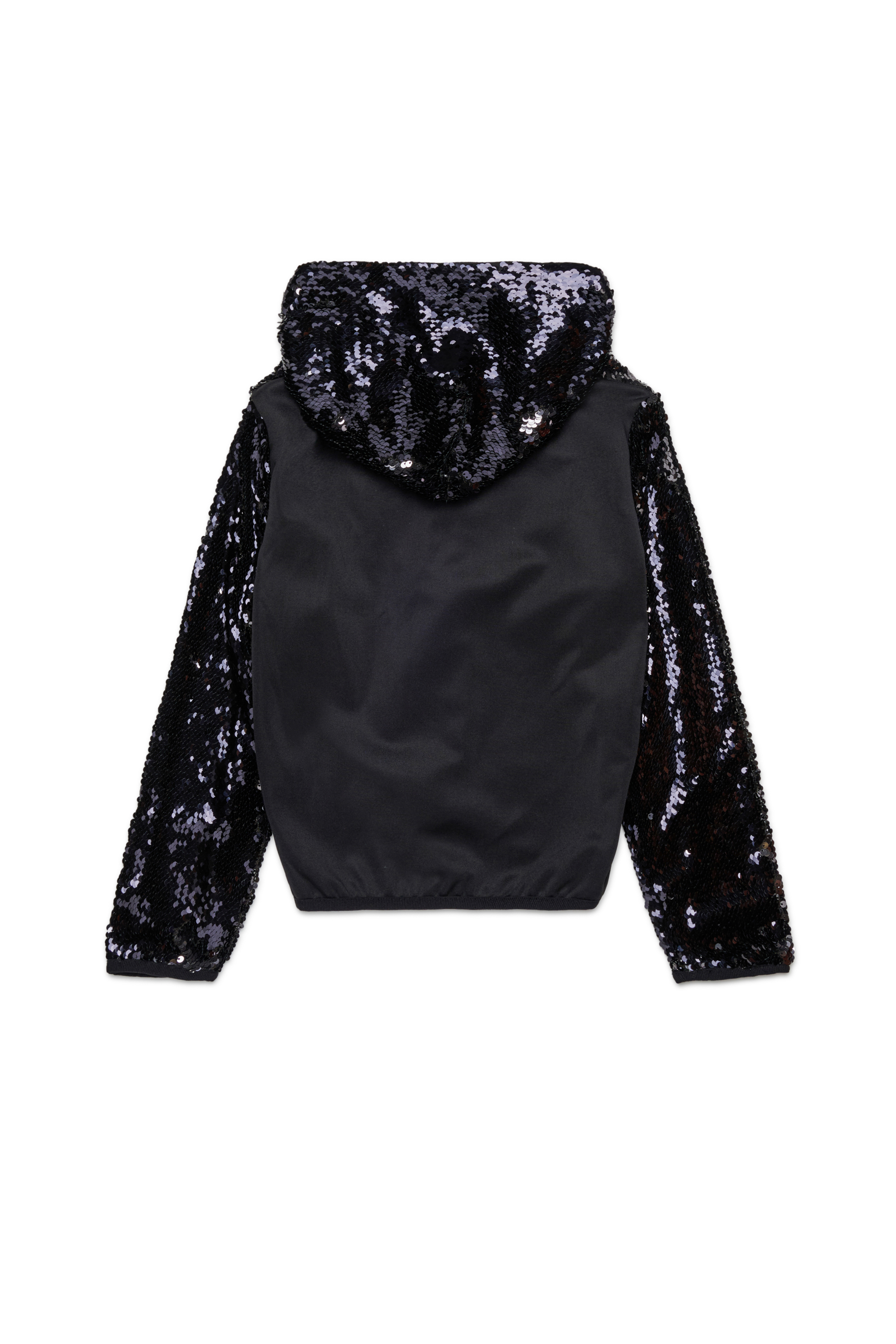 Diesel - SEQUINSHOOD, Woman's Hoodie with sequins in Black - 2