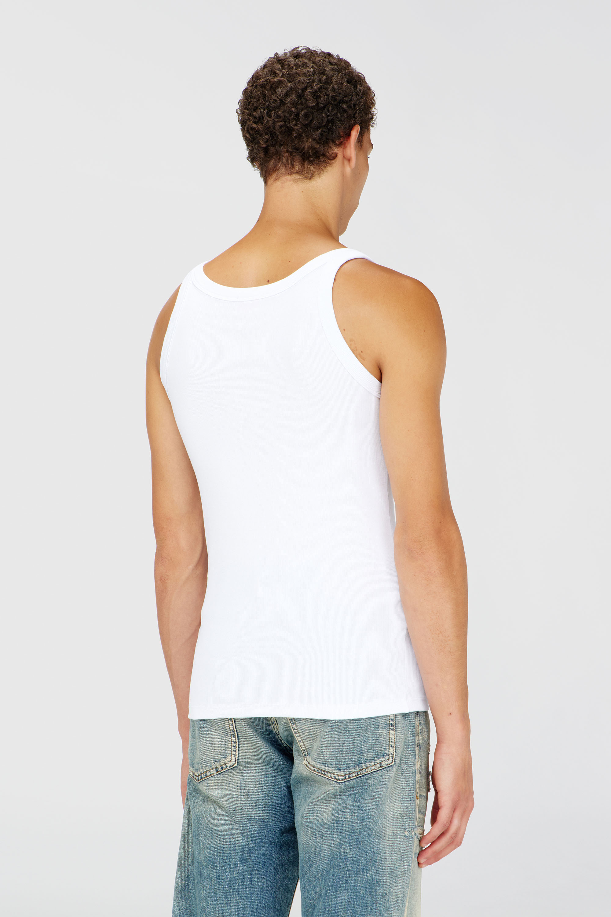 Diesel - T-WIFE-DCO, Herren Schmal geschnittenes Baumwoll-Tanktop mit Oval D-Logo in Wei&szlig; - 4