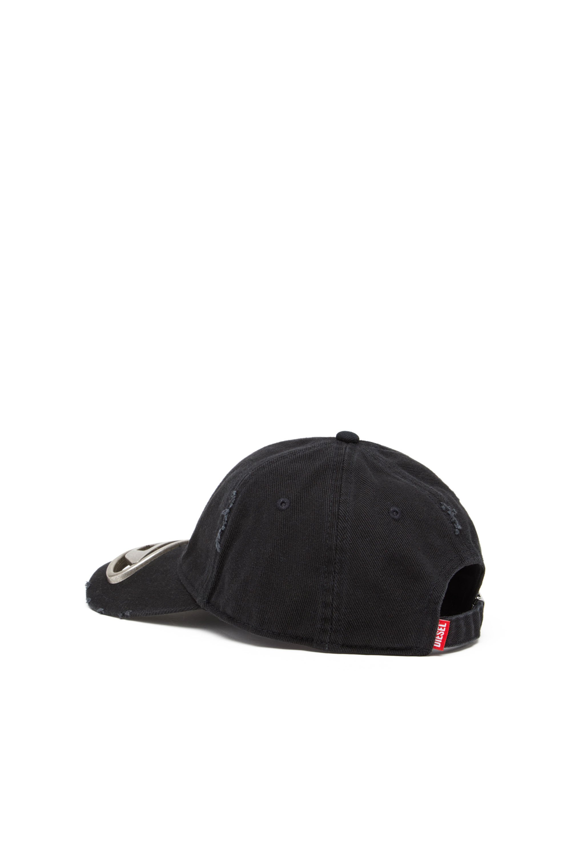 Diesel - C-BEAST-A1, Casquette baseball avec plaque Oval D en métal Homme in Noir - 2