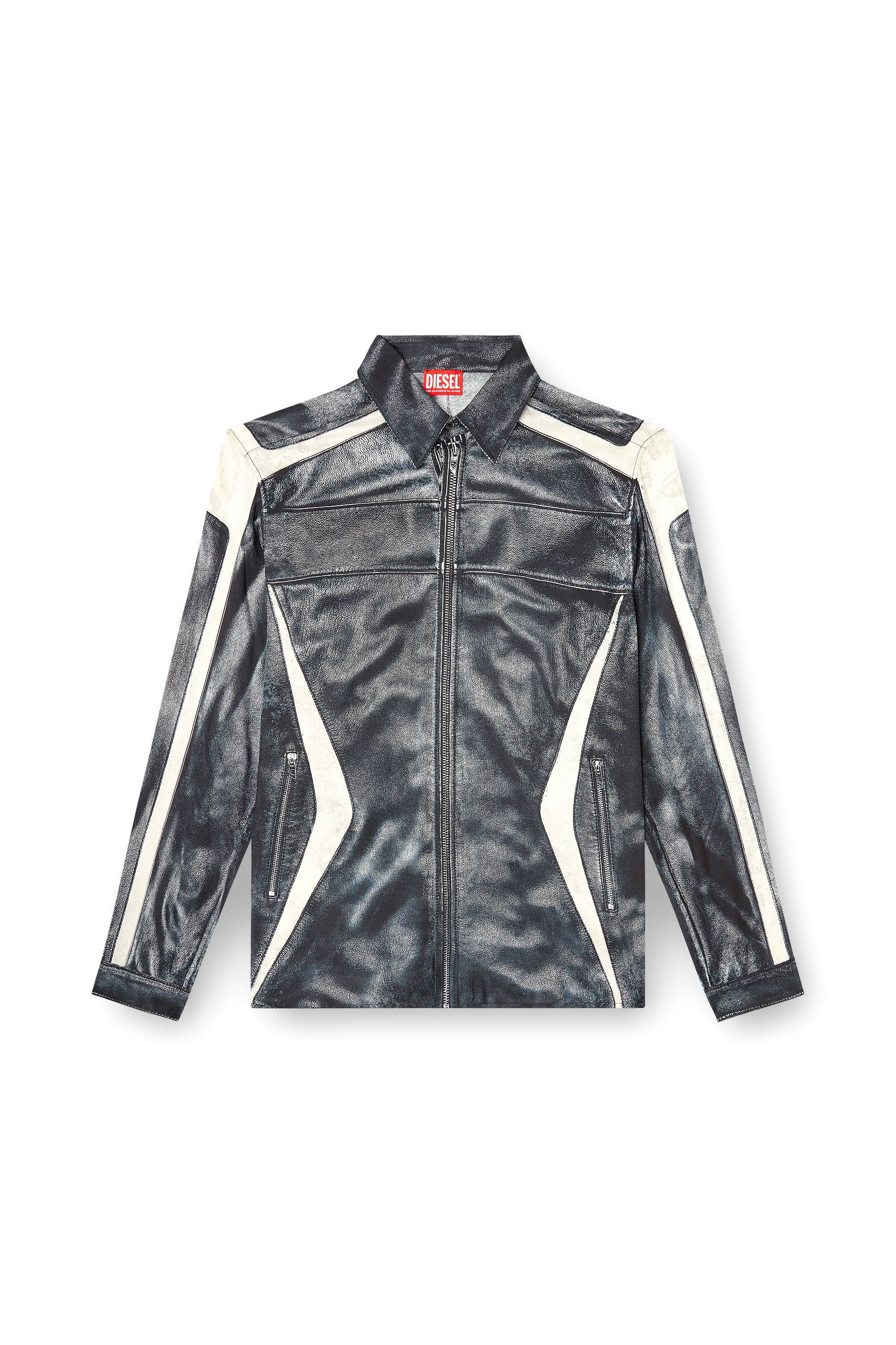 Diesel - S-SIMPLY-BMCZ, Camicia in viscosa stampata con zip frontale Uomo in ToBeDefined - 3