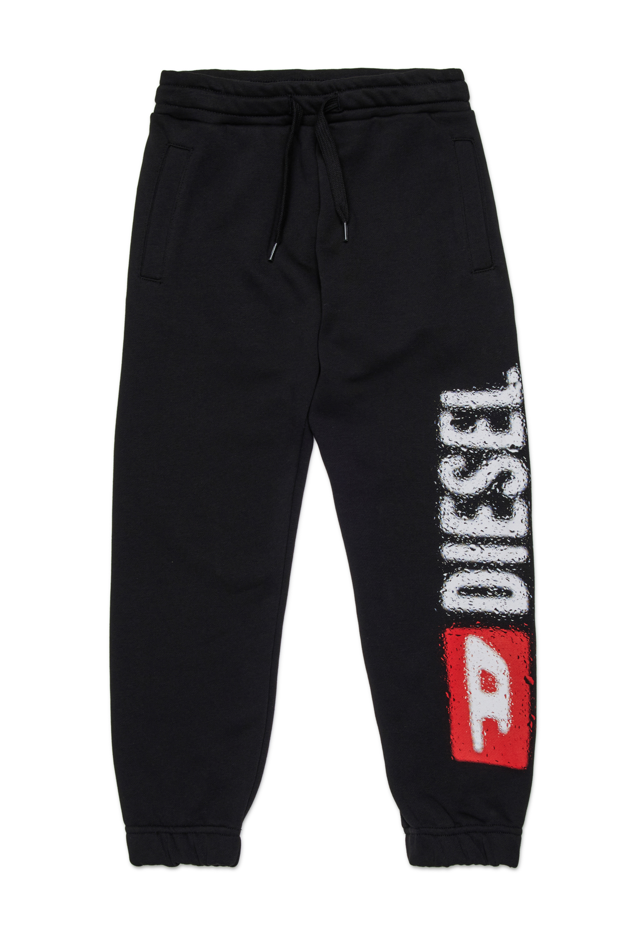 Diesel - PANTLI, Pantalon de jogging en coton avec cordon de serrage Homme in Noir - 1