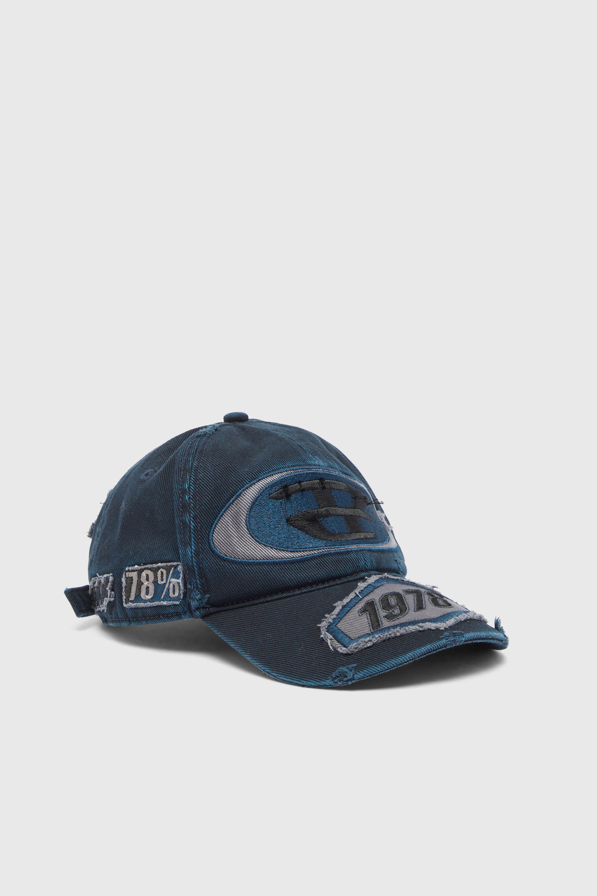 Baseball cap with embroidered patches