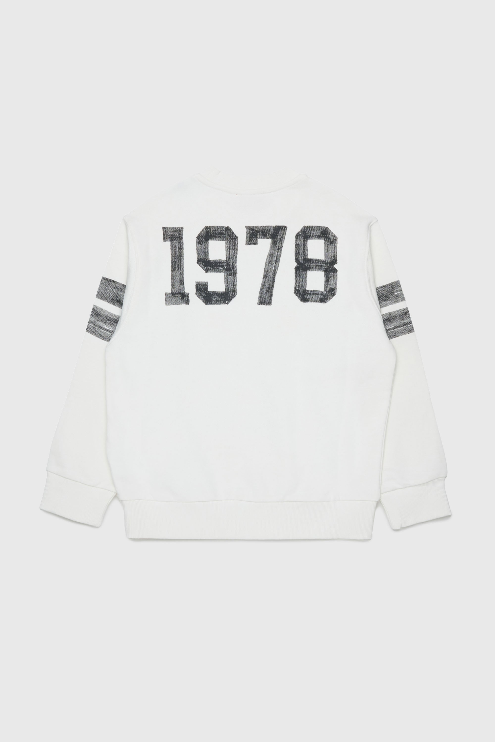 Diesel - SBAND OVER, Sweat-shirt avec imprim&eacute;s logo style coll&egrave;ge Homme in Blanc - 2