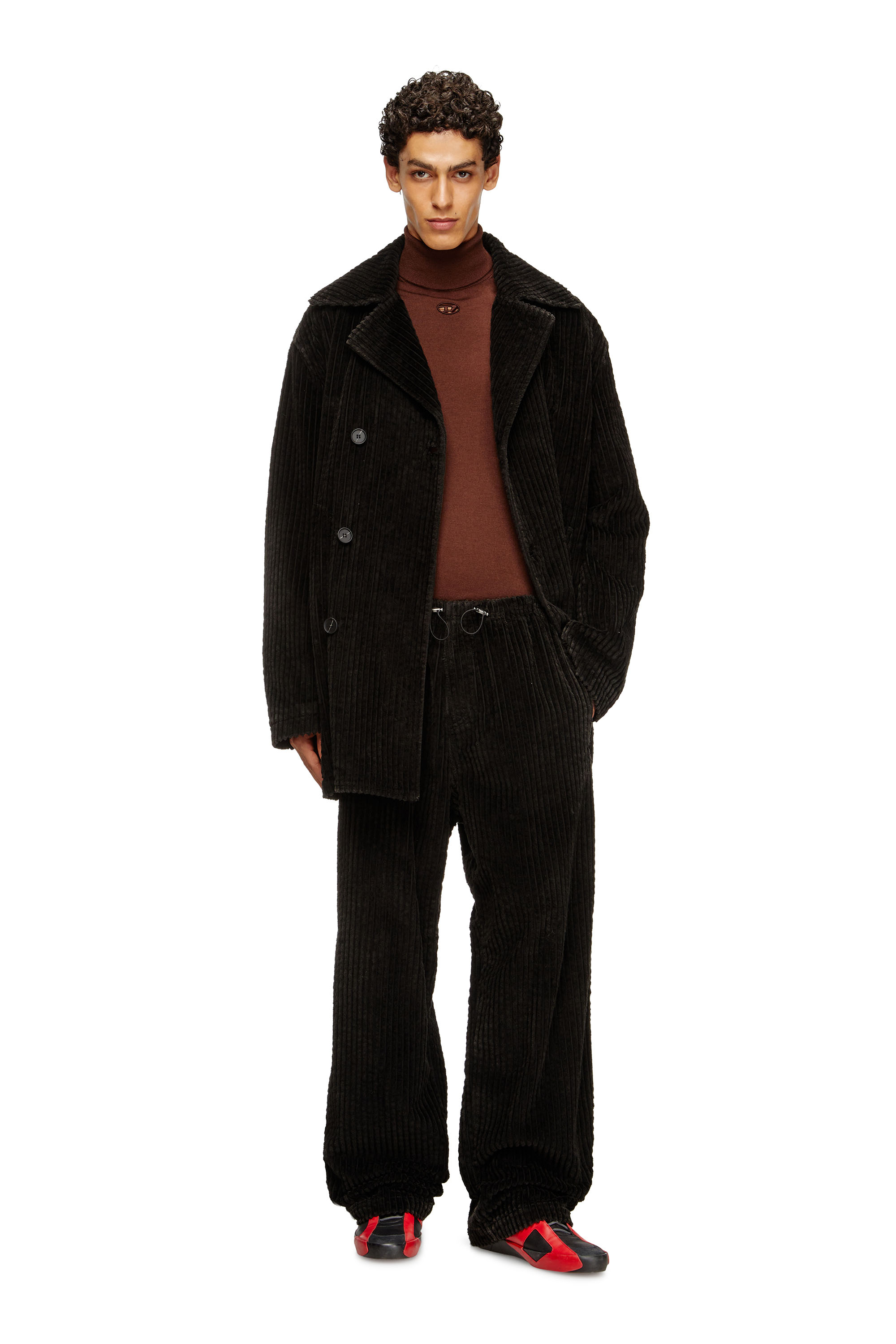 Diesel - W-OTIS, Caban en velours côtelé traité Homme in Marron - 1