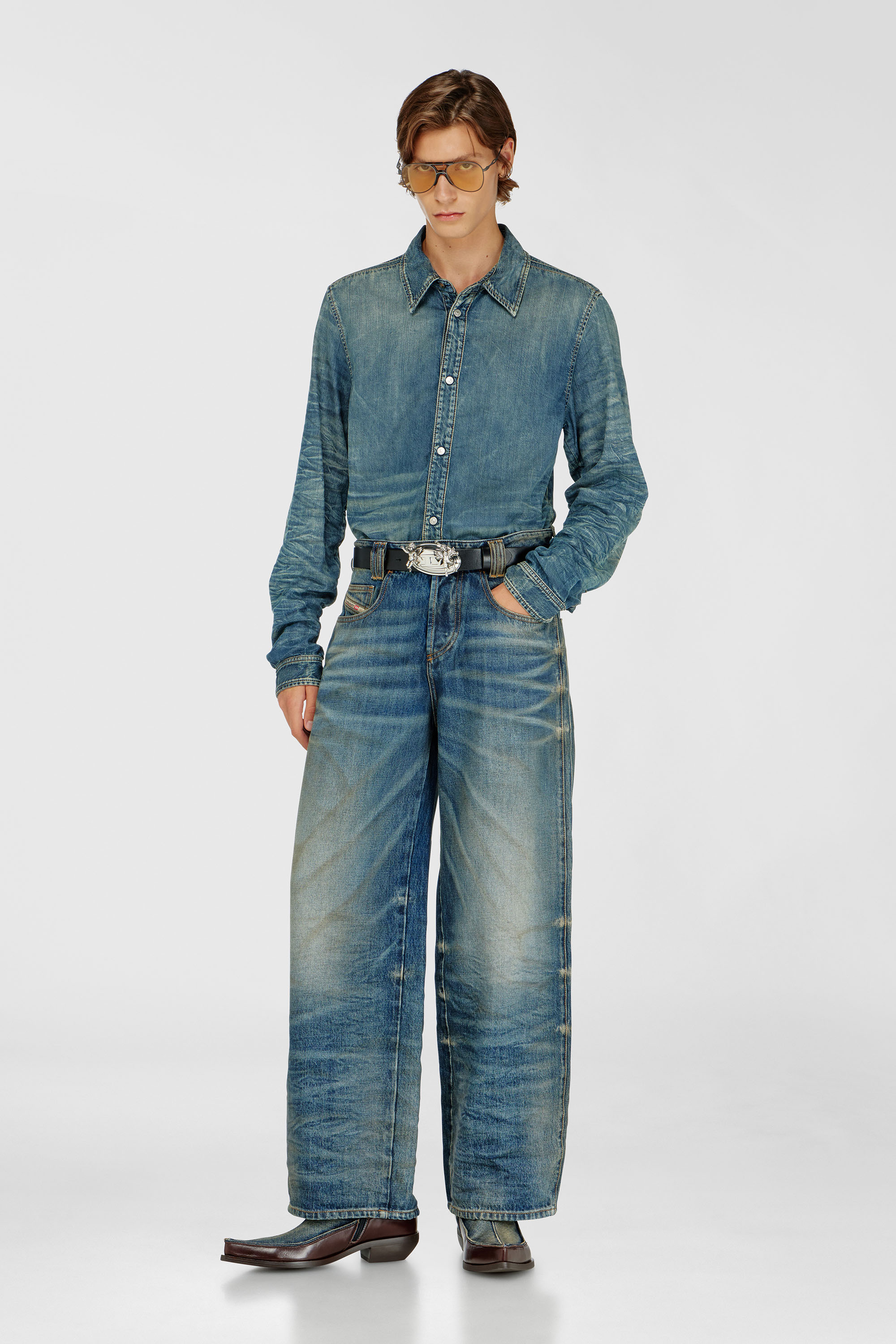 Diesel - Relaxed Jeans 1982 D-Hakou 007GC Mixte, Bleu moyen - Image 1