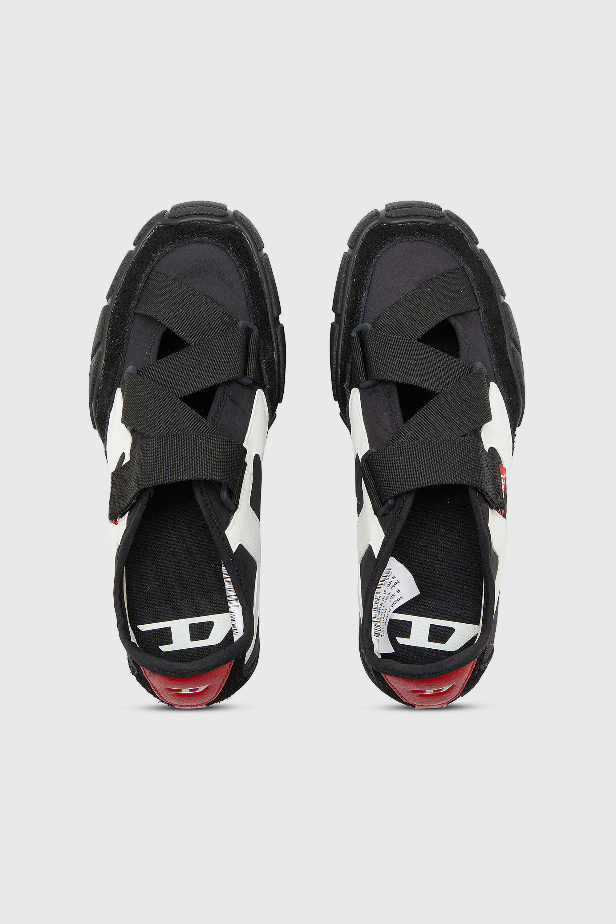 Diesel - S-PAGODHA SLIP-ON W, Damen S-Pagodha-Schn&uuml;rsenkel-Freie Sneakers aus Ripstop mit Riemen in Schwarz/Wei&szlig; - 4