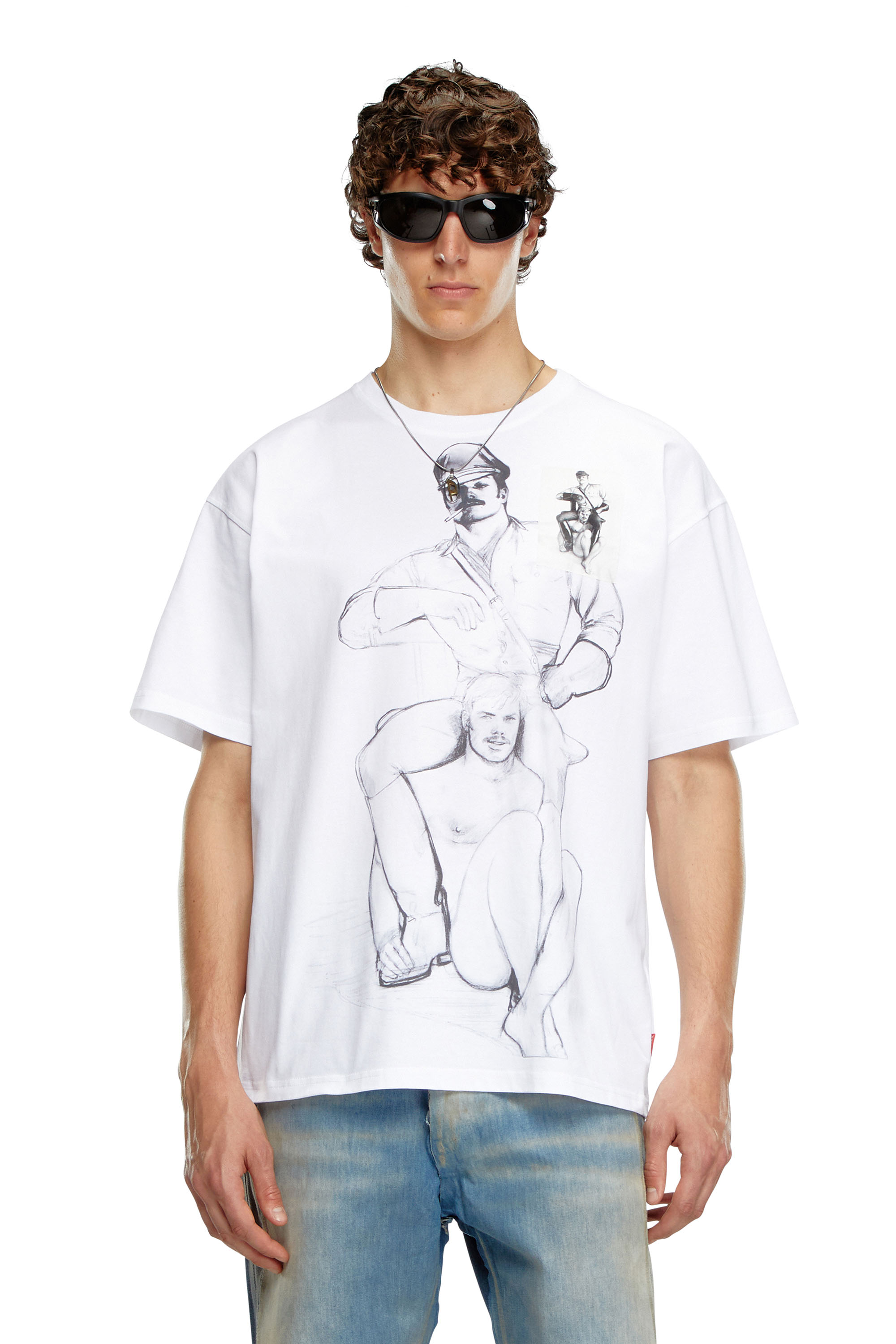 Diesel - PR-T-BOXT-TOF, Mixte T-shirt avec imprimés et empiècements in Blanc - Image 2