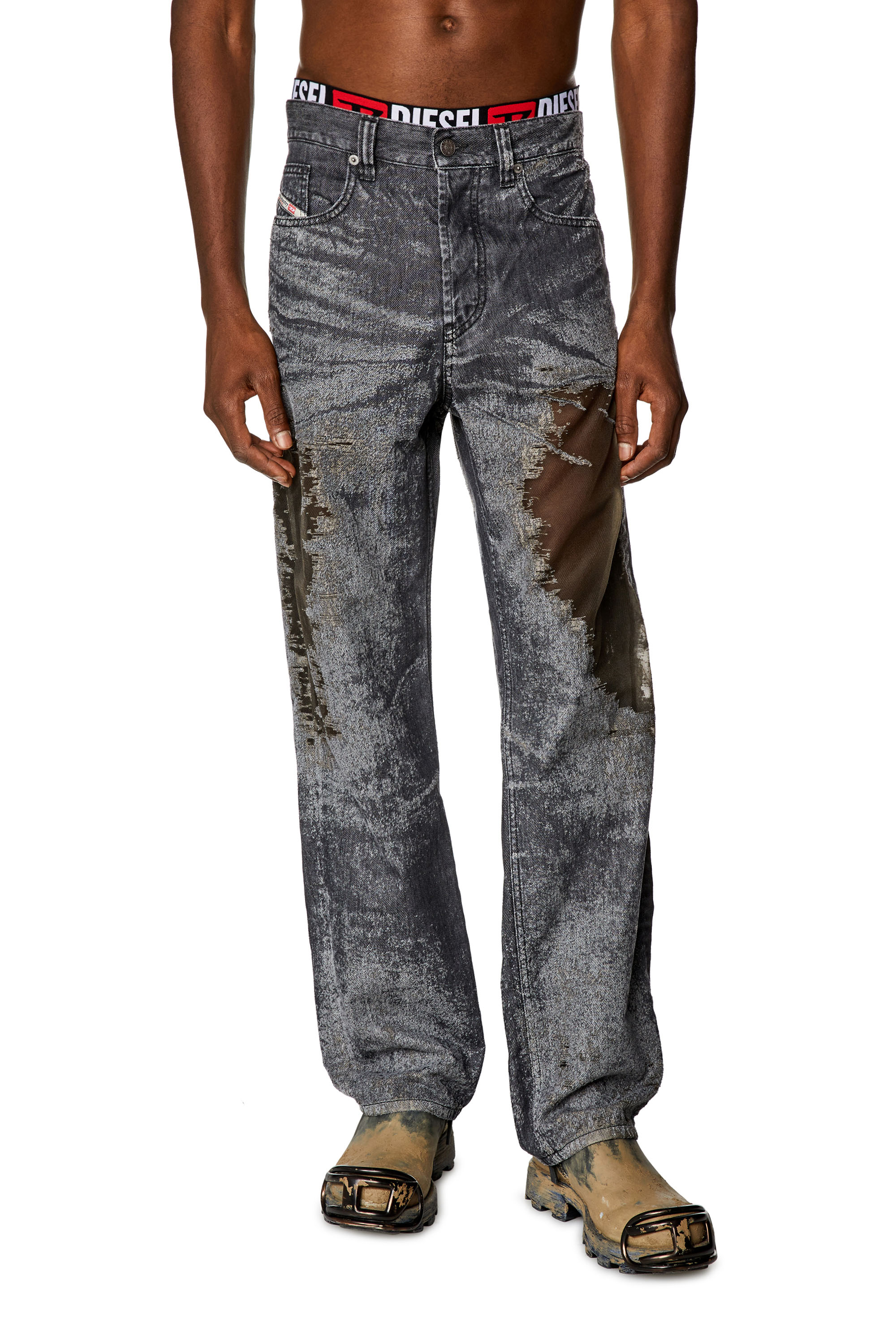 Diesel - Straight Jeans 2010 D-Macs 007T7, Nero/Grigio scuro - Image 1