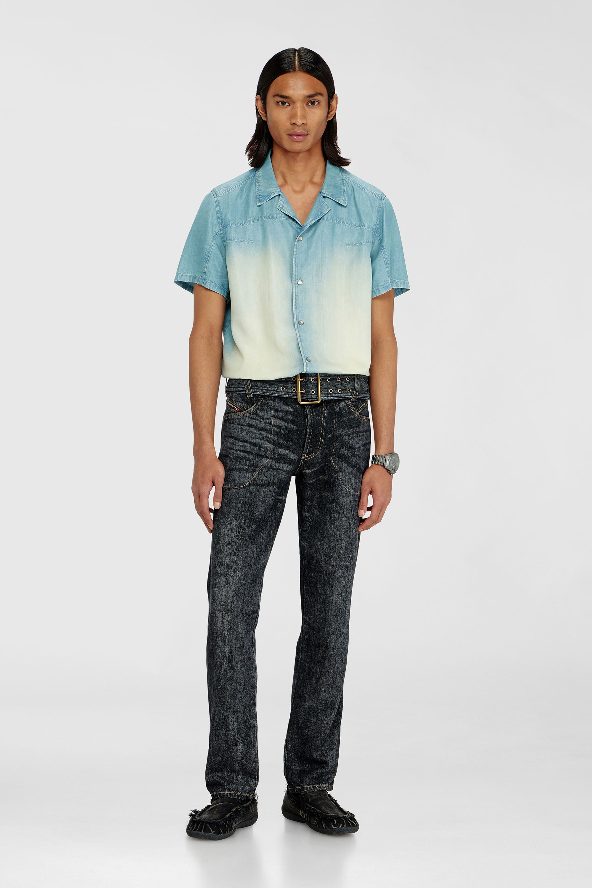 Diesel - Slim Jeans D-Villus 09Q24 Homme, Noir/Gris fonc&eacute; - Image 1