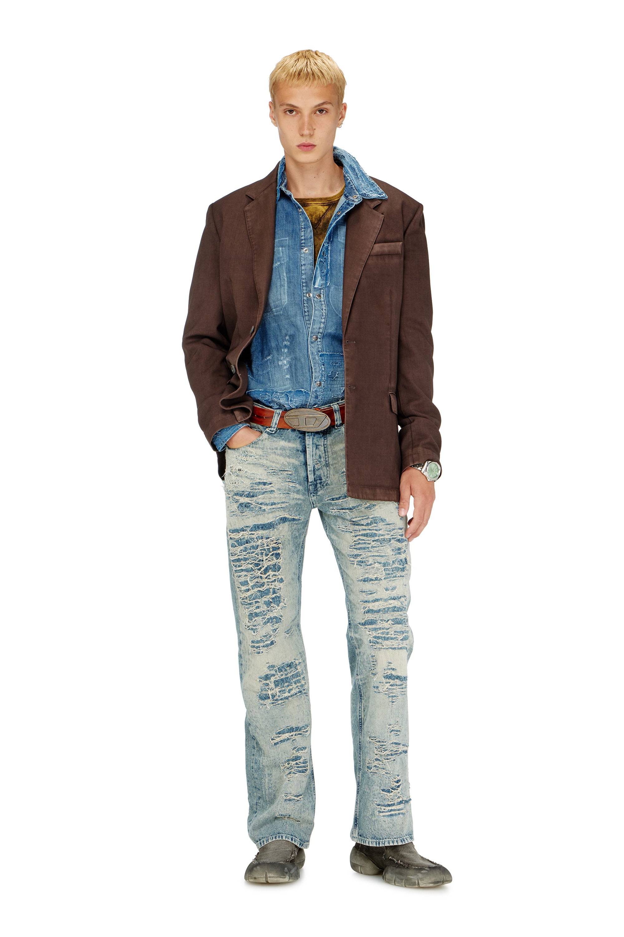 Diesel - Relaxed Jeans 1980 D-Eeper 068YM Homme, Bleu moyen - Image 1