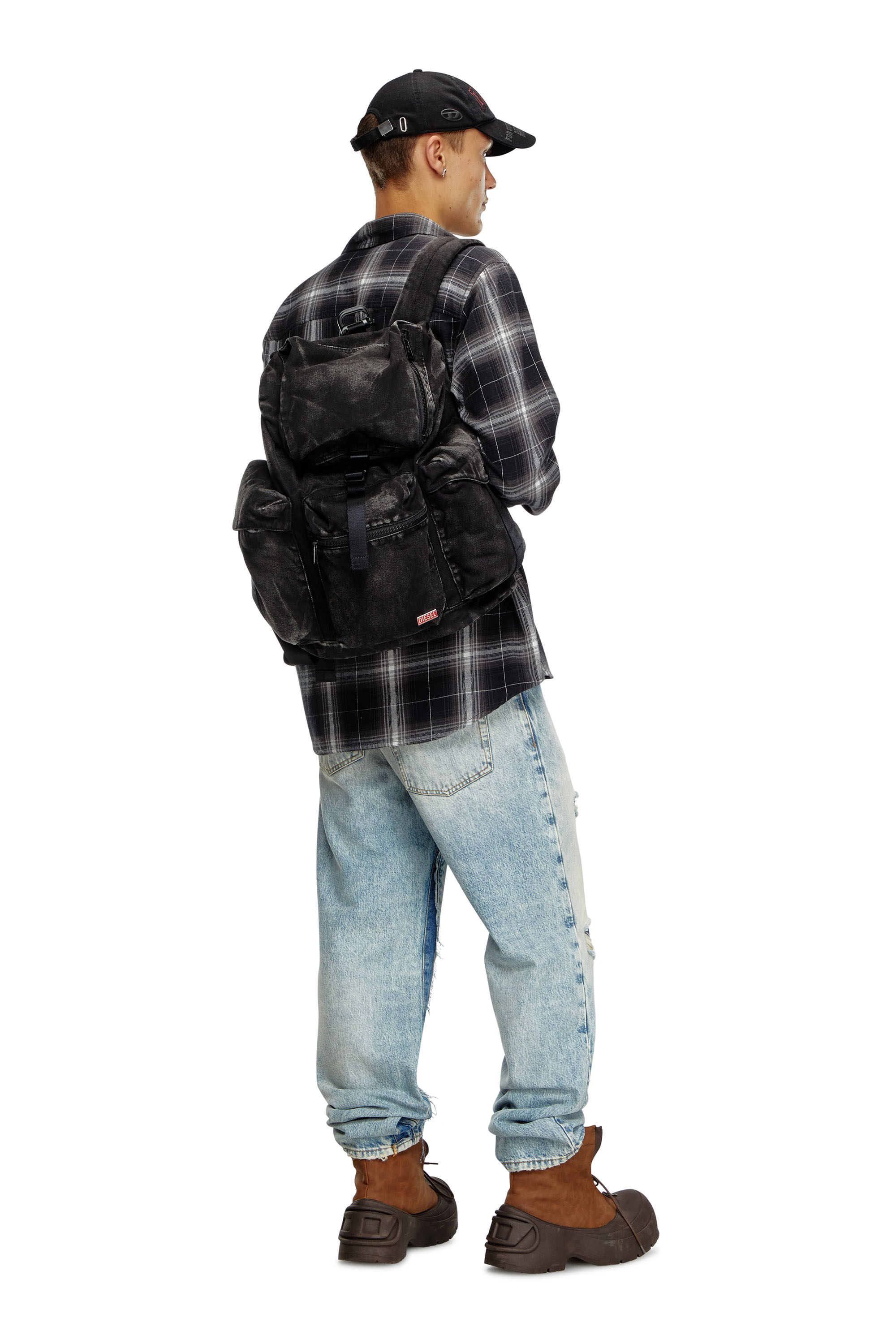 Diesel - UTLT BACKPACK, Utlt Backpack-Zaino utility in denim cloudy Uomo in Nero - 1