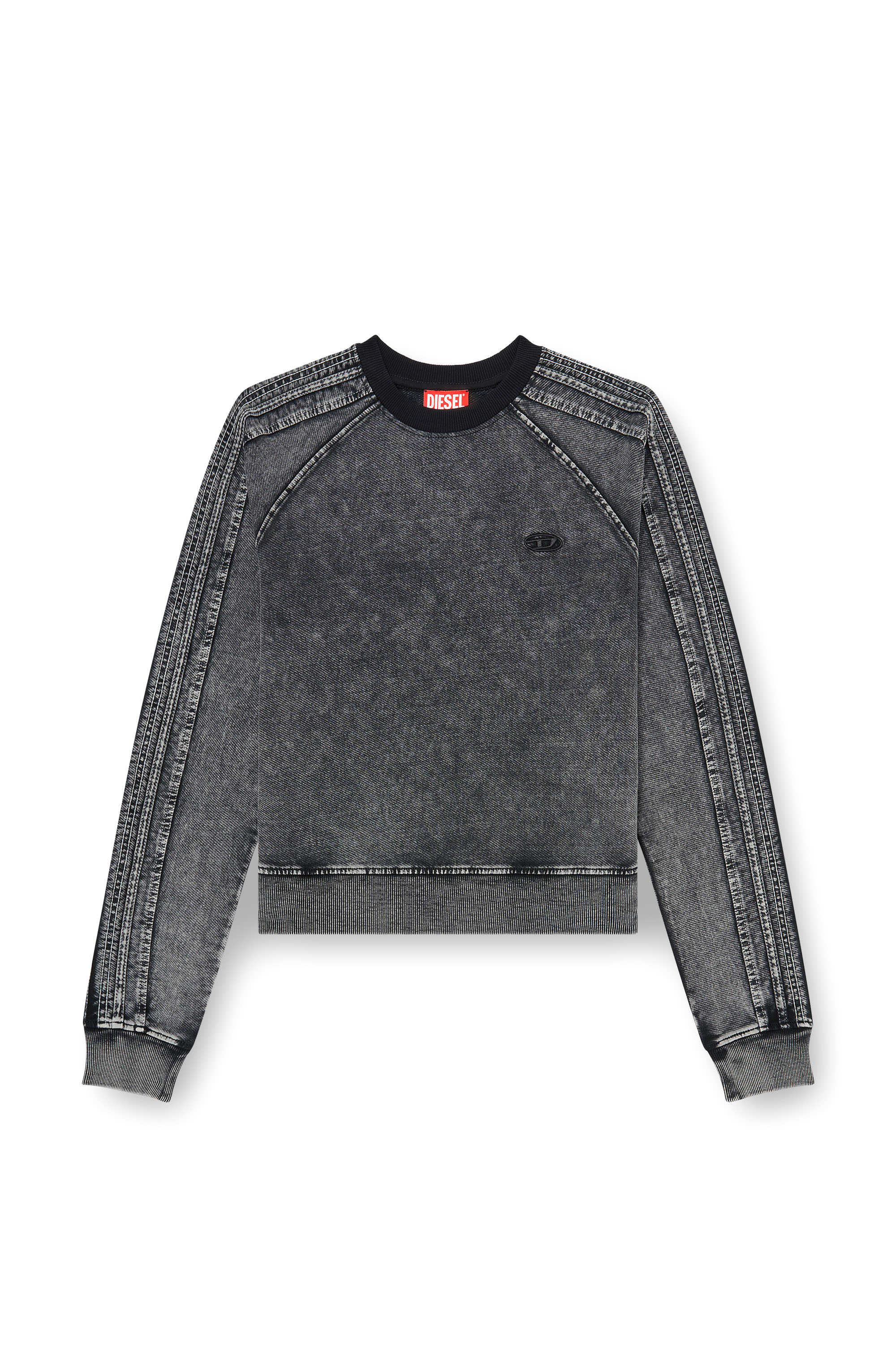 Diesel - F-ALPY, Sweat-shirt avec bandes et broderie Oval D Femme in ToBeDefined - 3