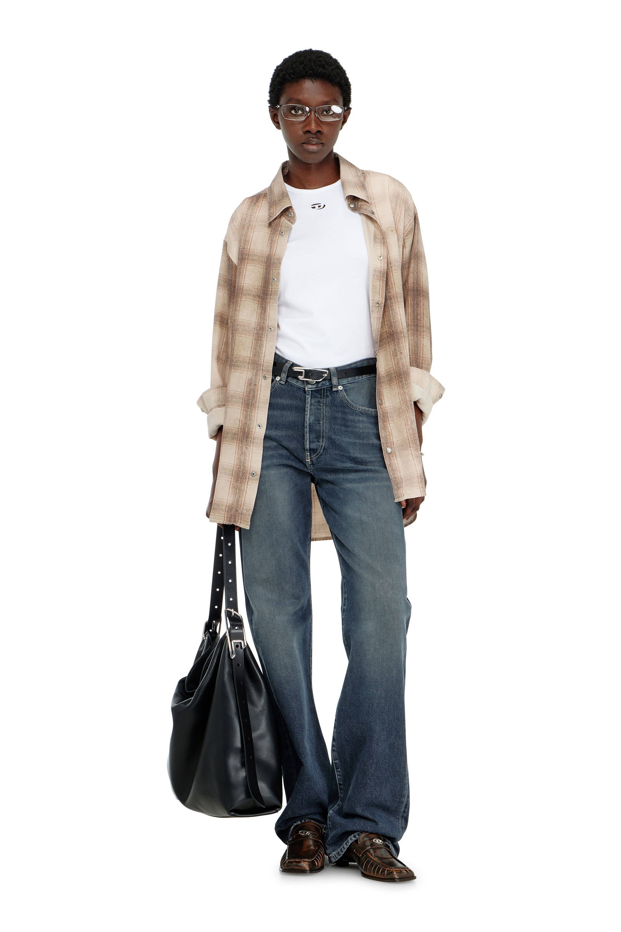 Diesel - T-ANGIE-OD, T-shirt avec logo d&eacute;coup&eacute; brod&eacute; Femme in Blanc - 2