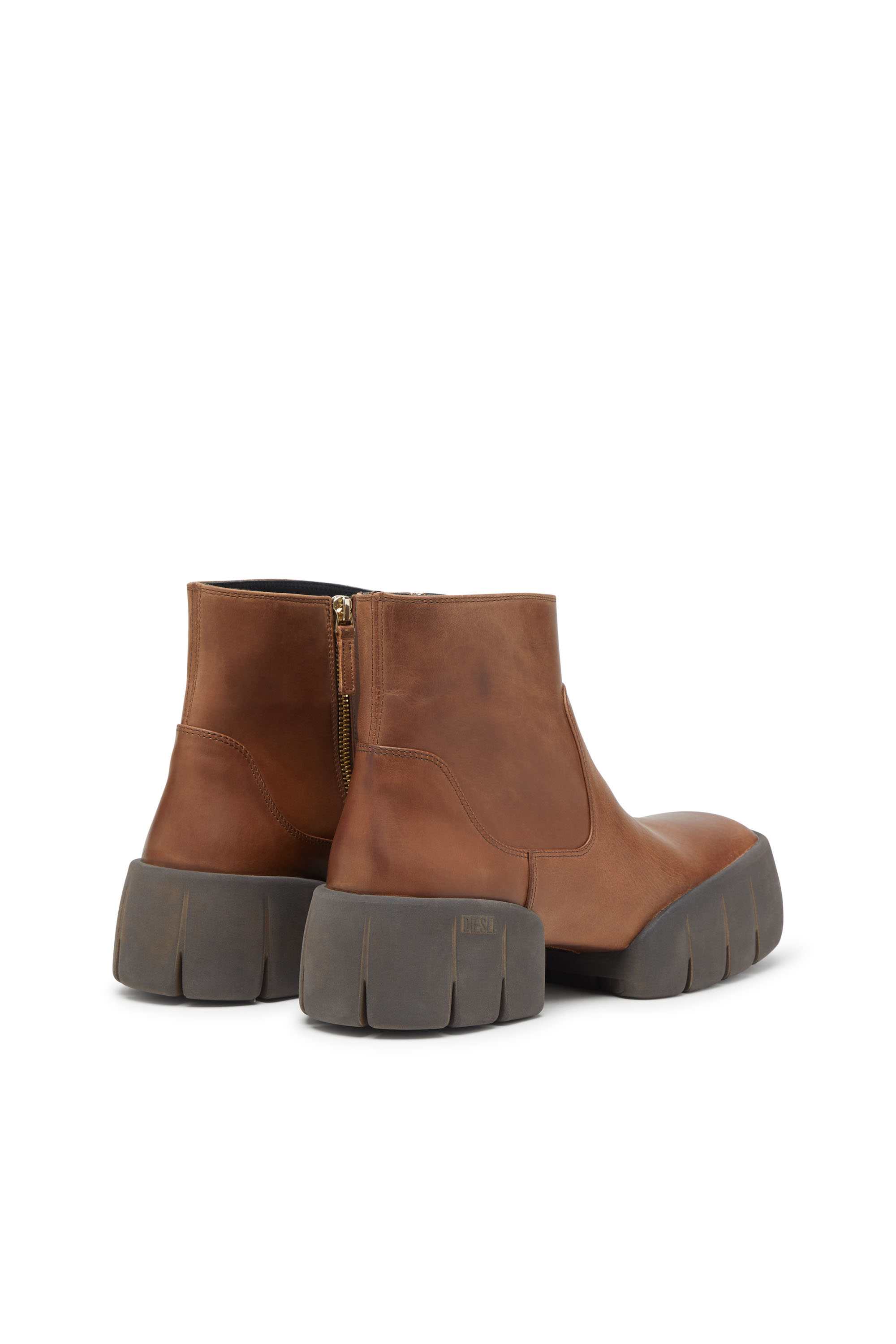 D-TEX BT, Marron Diesel - D-TEX BT, Bottines en cuir huilé avec semelle fendue Homme in Marron - 3