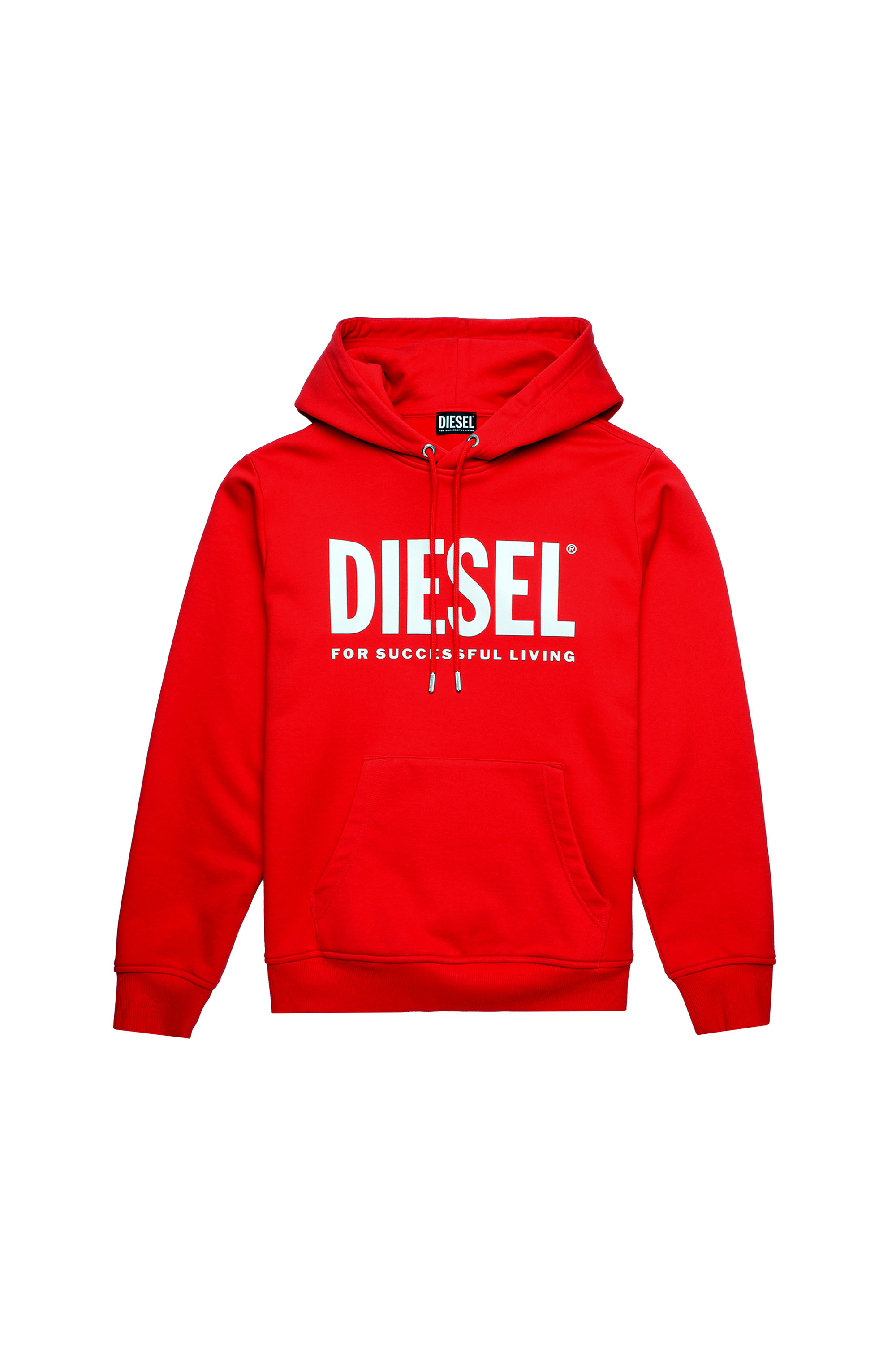 S-GIRK-HOOD-ECOLOGO, Rouge - Pull Cotton