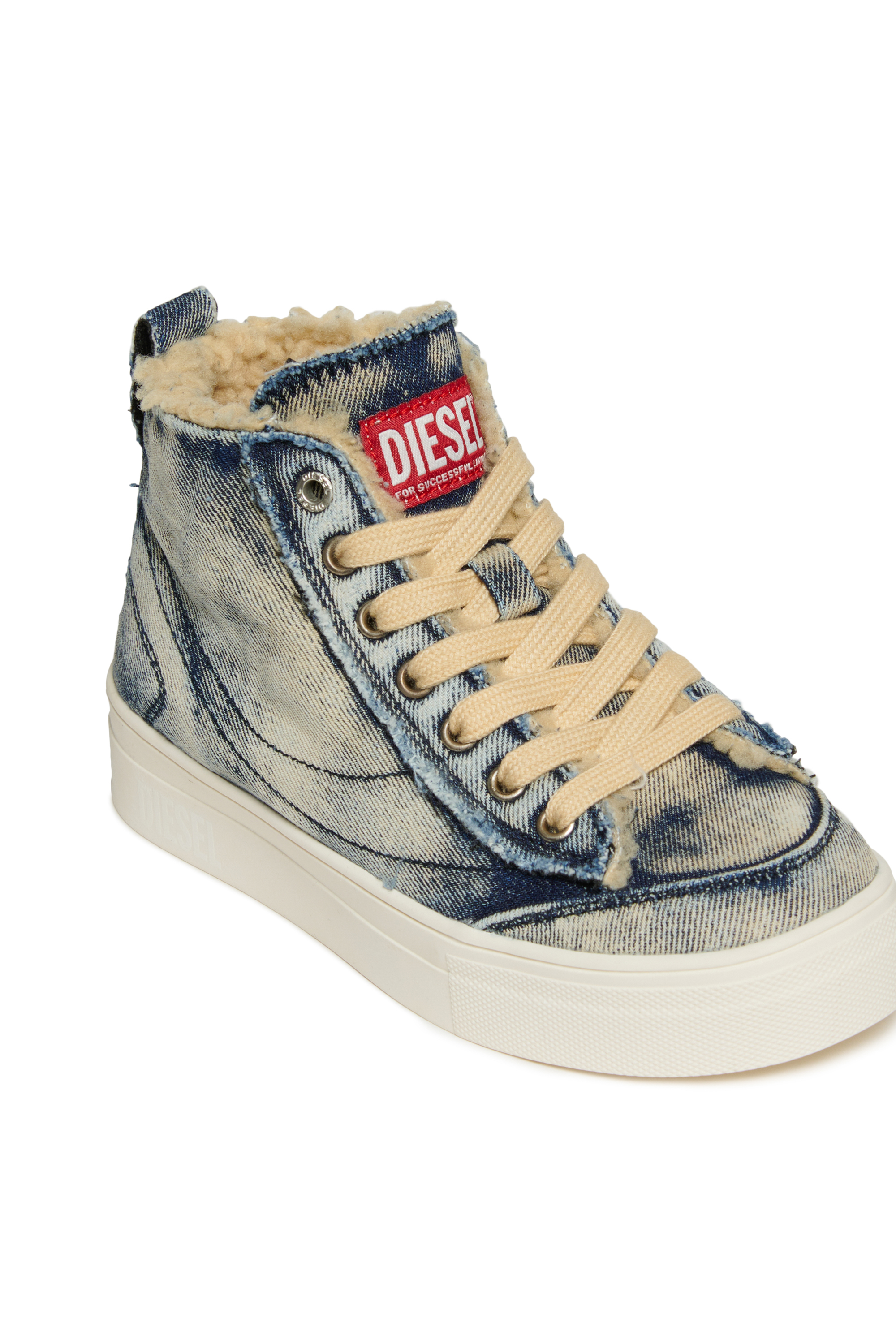 Diesel - S-VANEELA MC, Unisex S-VANEELA MC Sneaker aus Baumwolle mit Logo in Jeansblau - 4